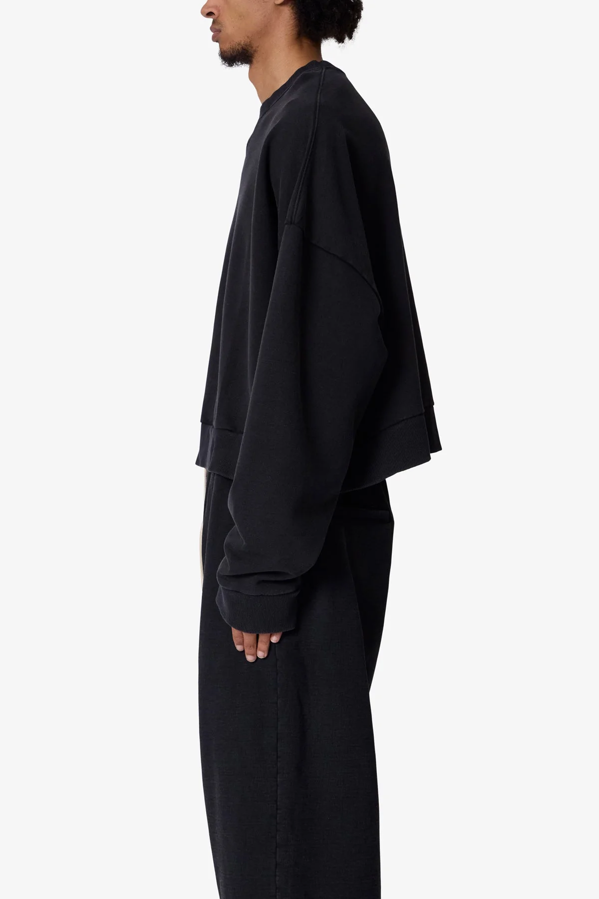 Cropped Crewneck - Washed Black - Image 4