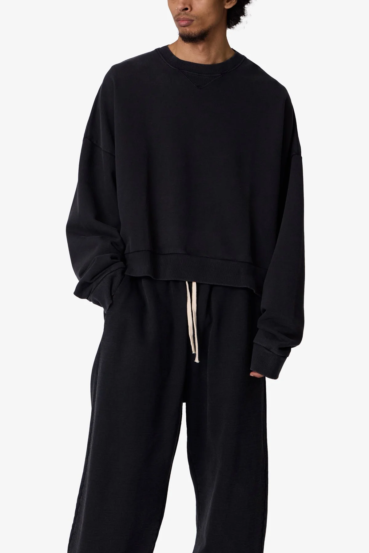 Cropped Crewneck - Washed Black - Image 6