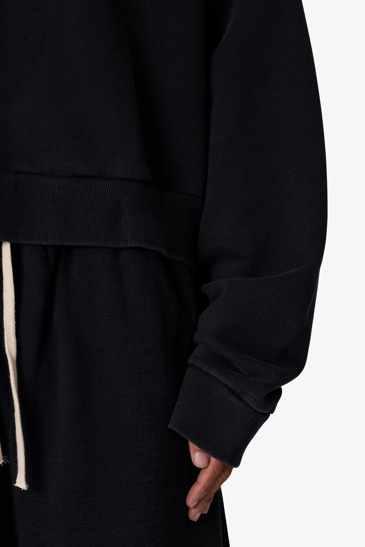 Cropped Crewneck - Washed Black - Image 8