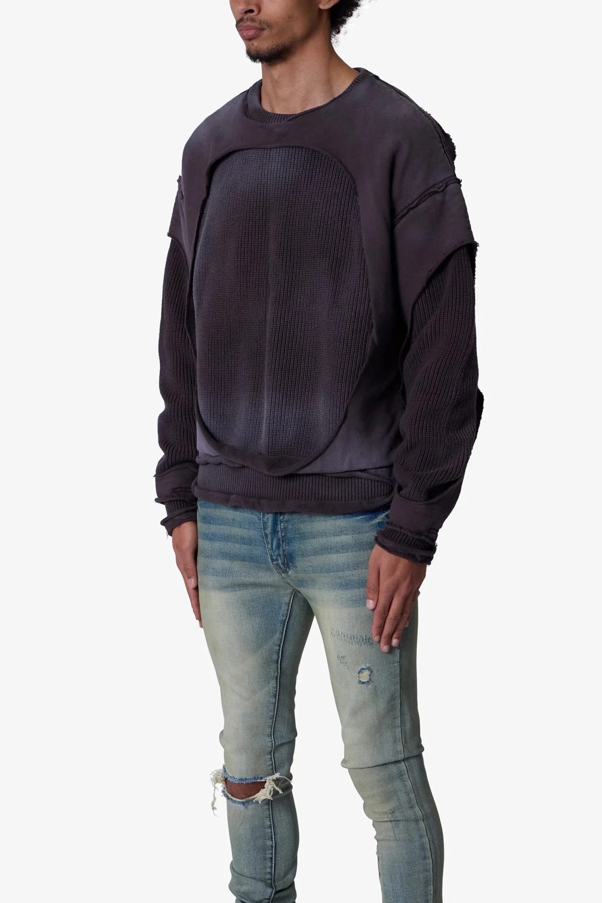 Dug Up Distressed Sweater - Charcoal Grey - Image 3