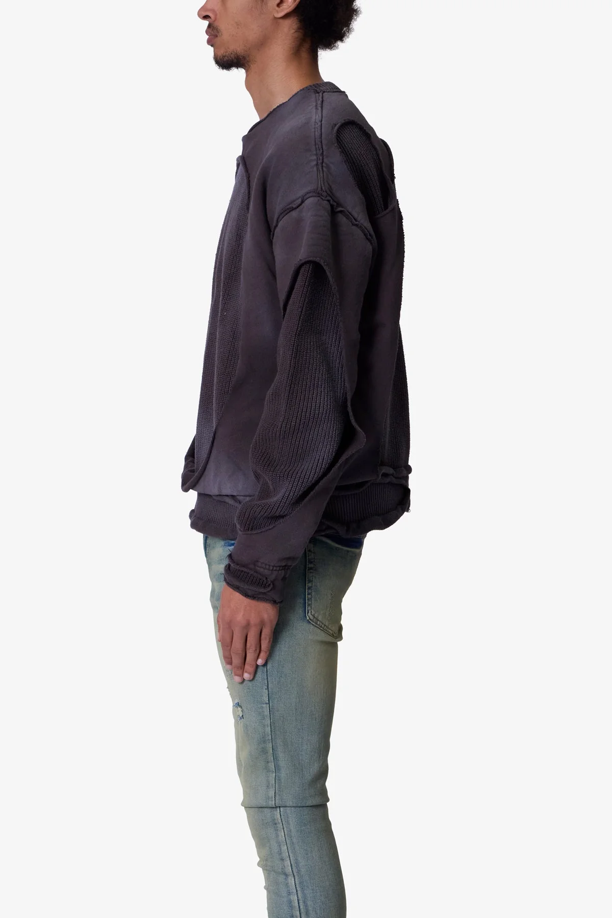 Dug Up Distressed Sweater - Charcoal Grey - Image 4