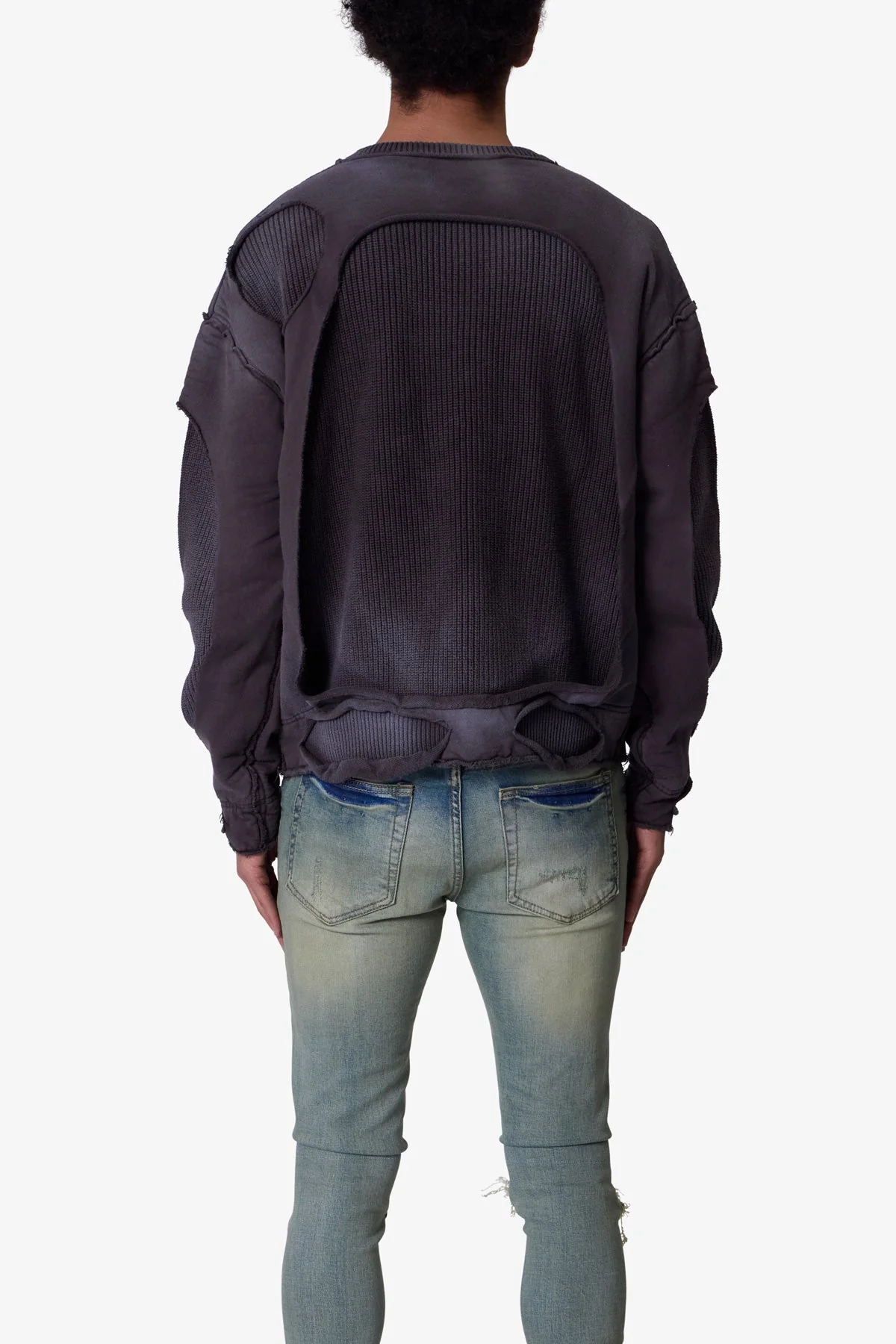Dug Up Distressed Sweater - Charcoal Grey - Image 5