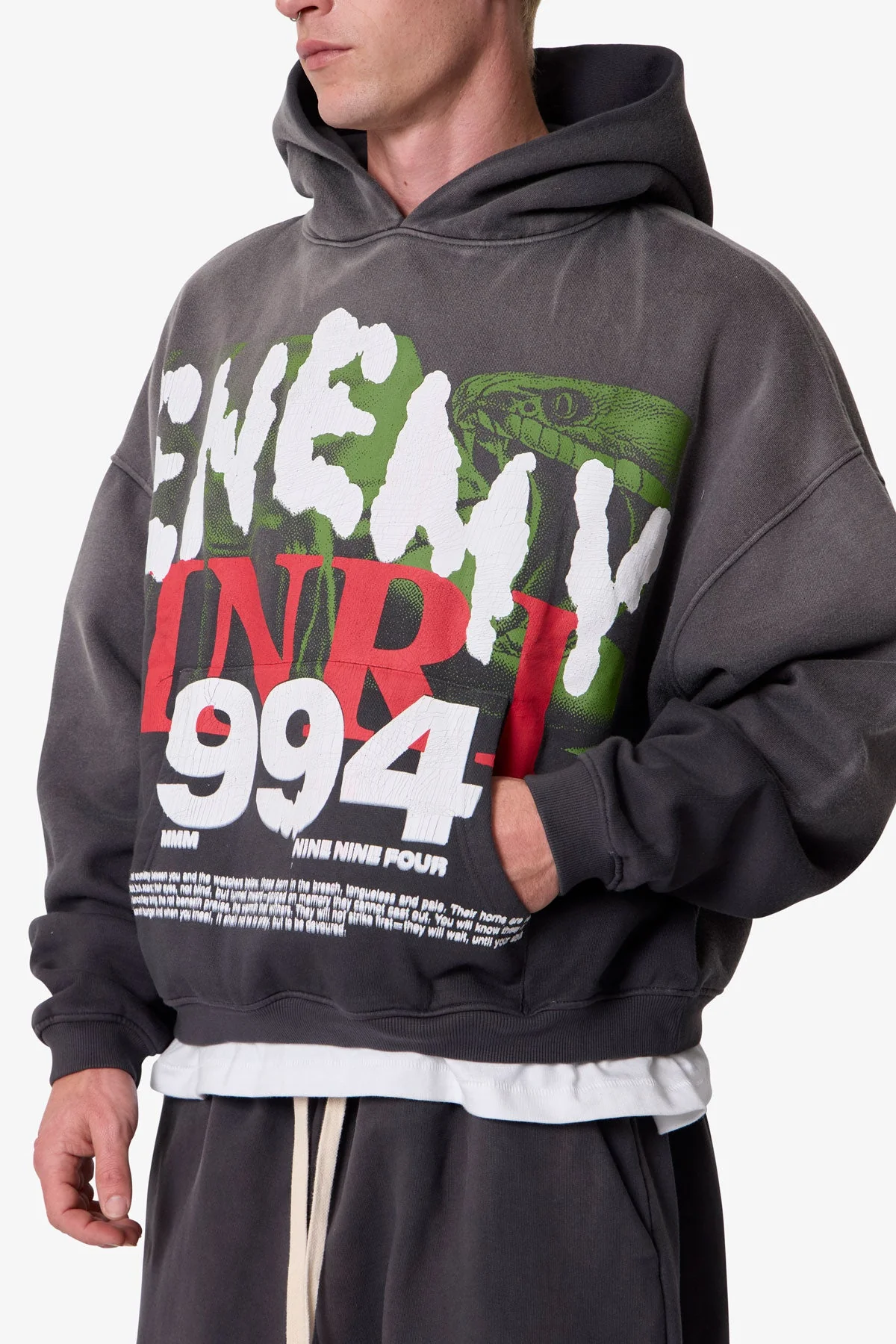 Enemy Hoodie - Washed Black - Image 7