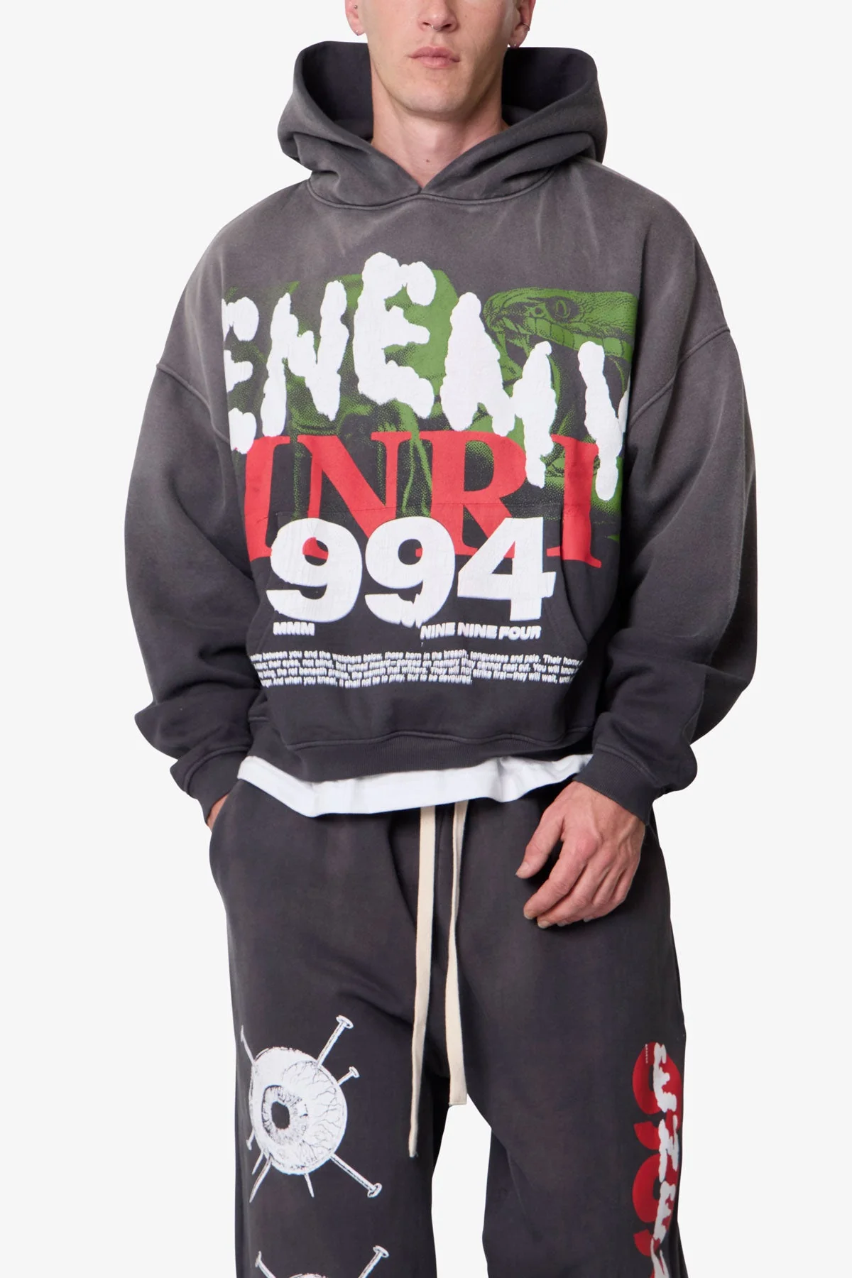 Enemy Hoodie - Washed Black - Image 8