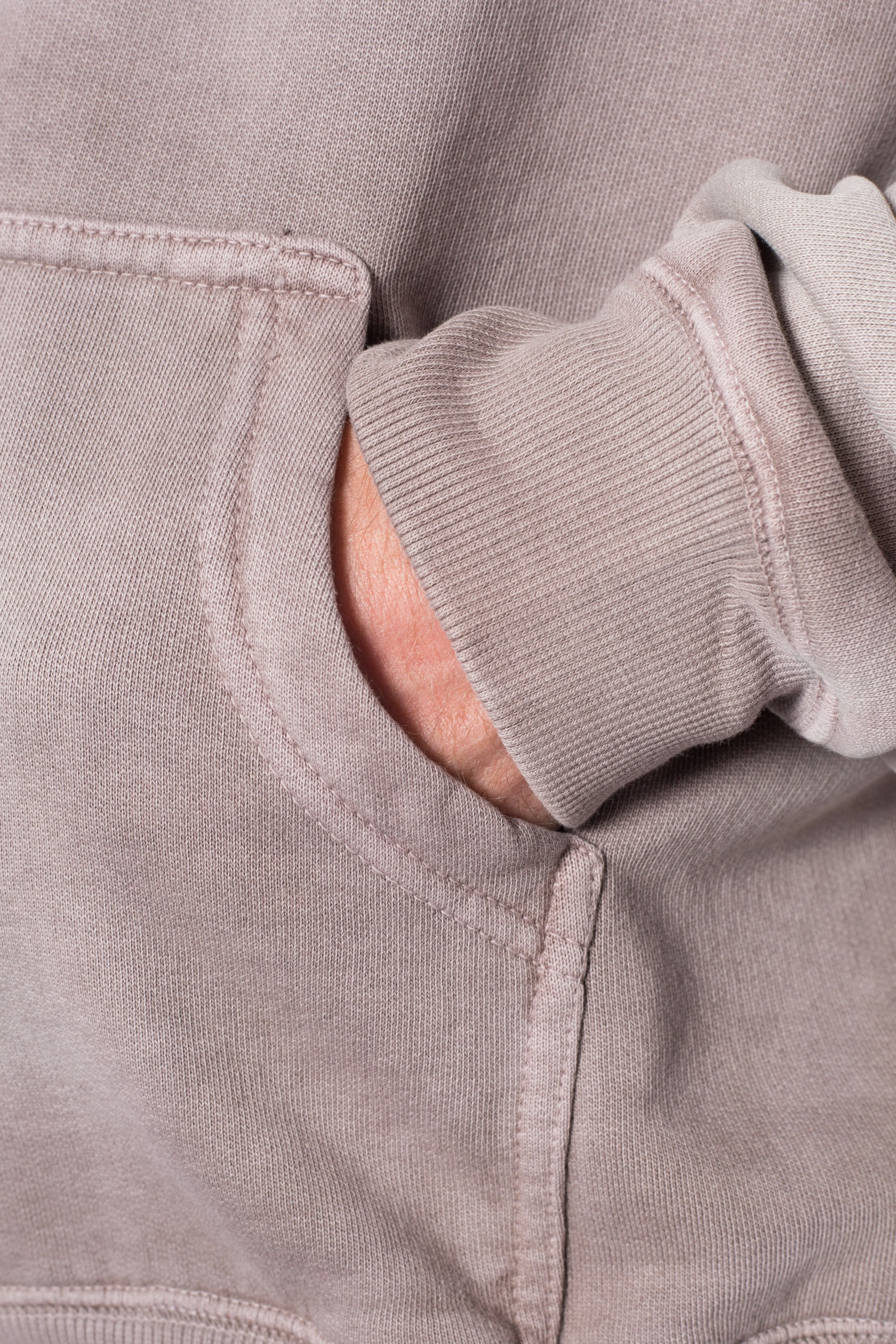 Faded Basic Zip Up Hoodie - Washed Mauve - Image 8