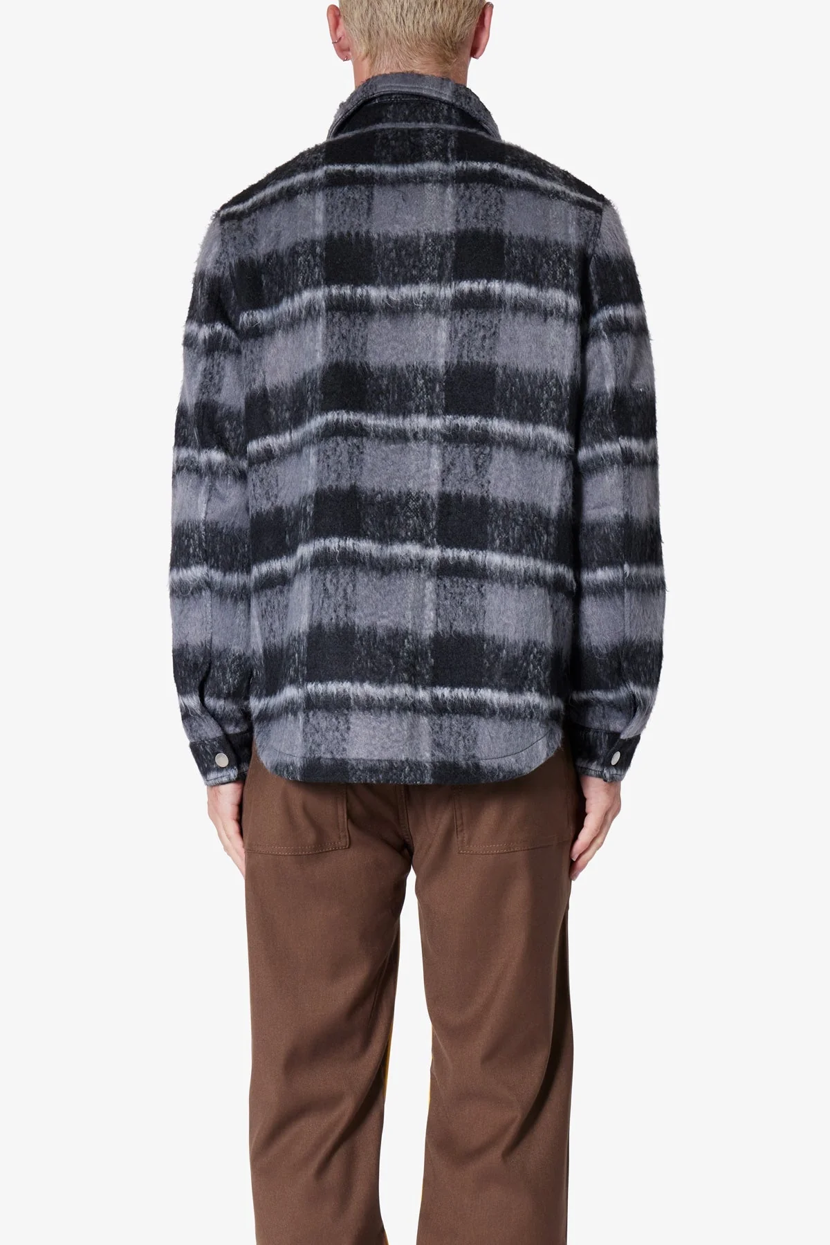 Brushed Flannel Jacket - Black/Grey - Image 5