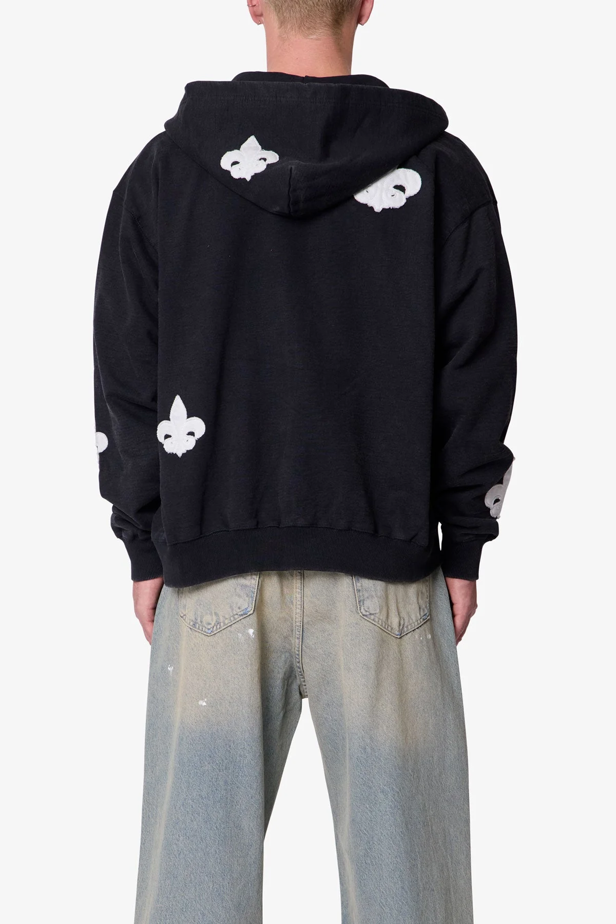 Fleur Zip Up Hoodie - Washed Black - Image 5