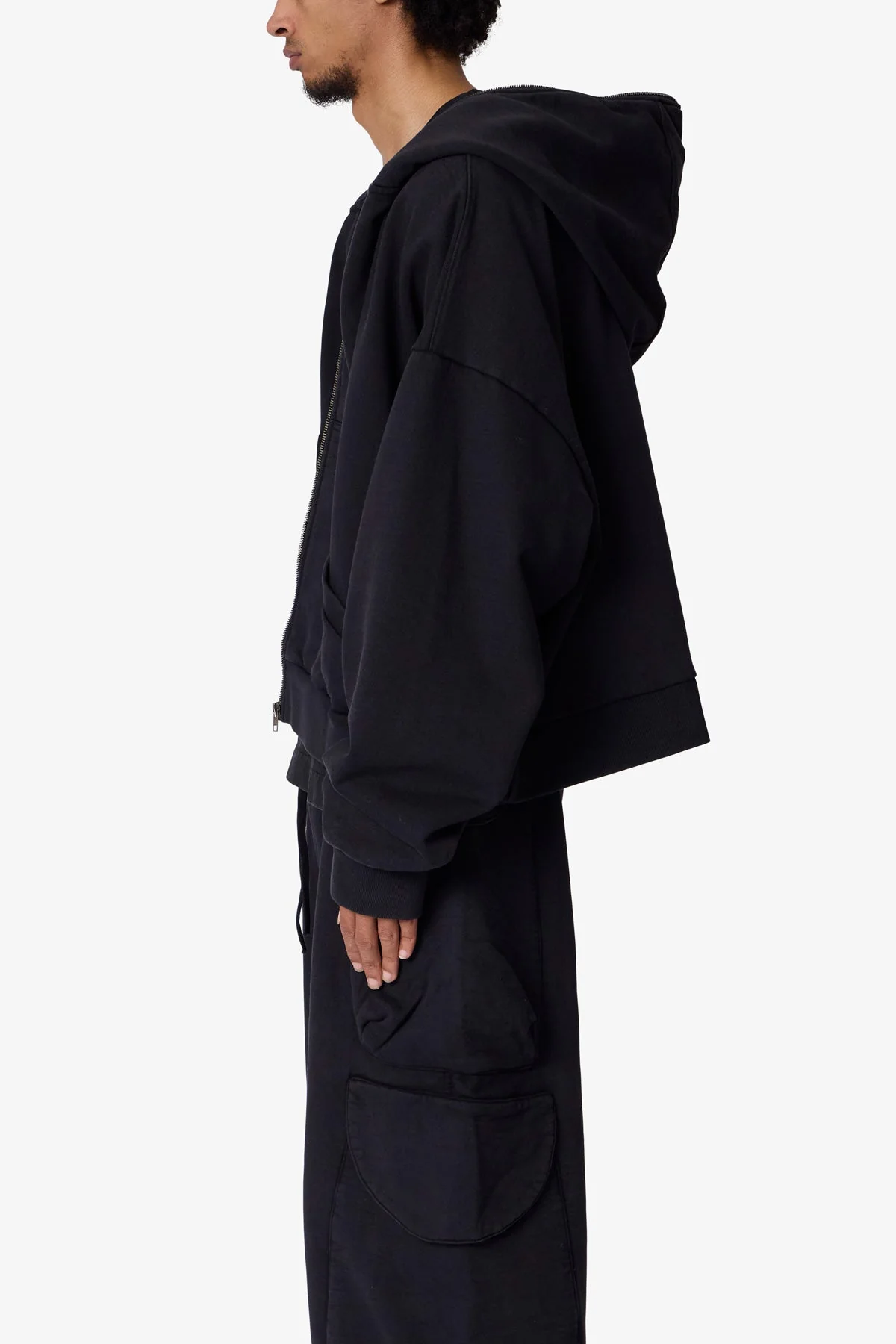 Full Zip Hoodie - Washed Black - Image 4