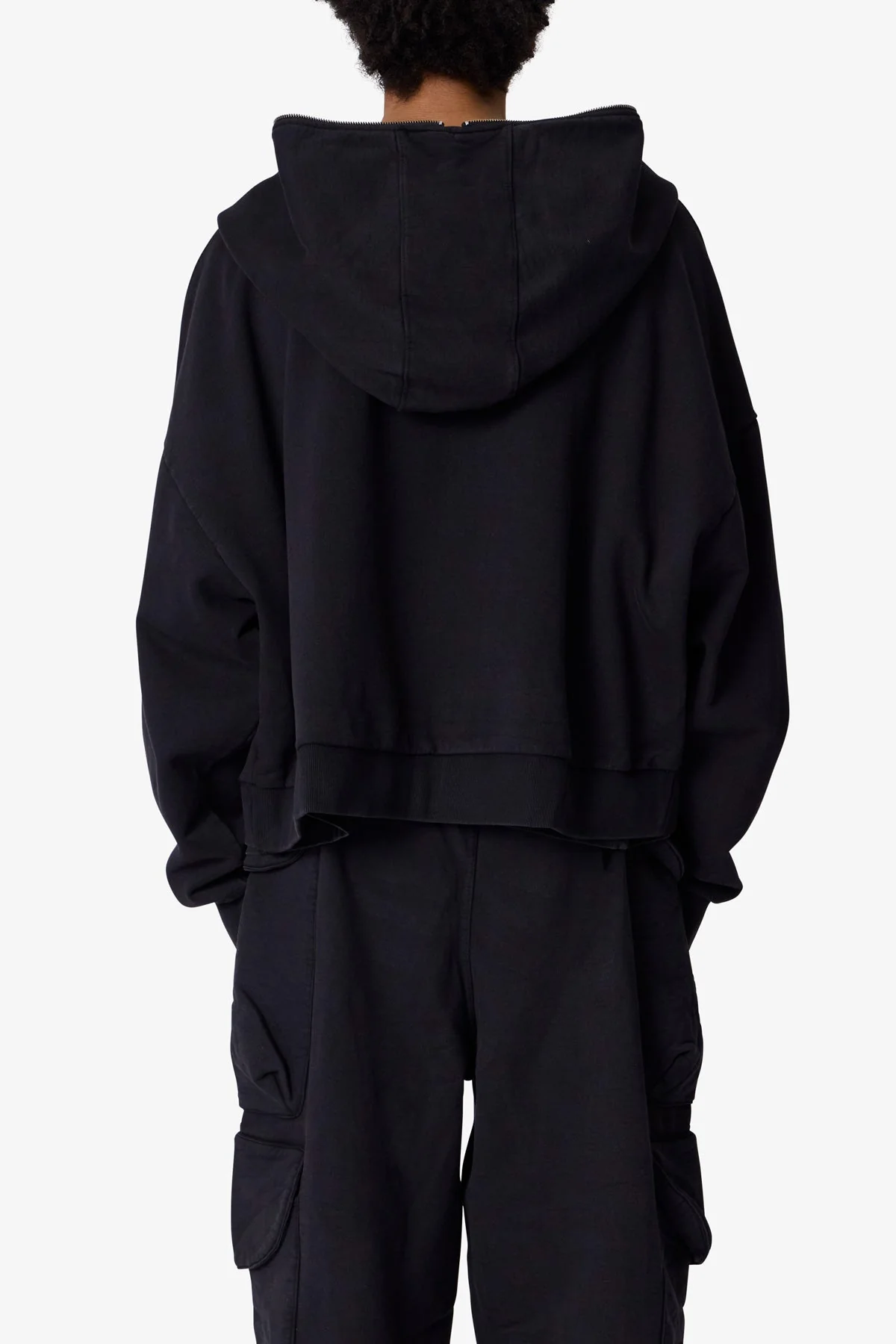 Full Zip Hoodie - Washed Black - Image 5