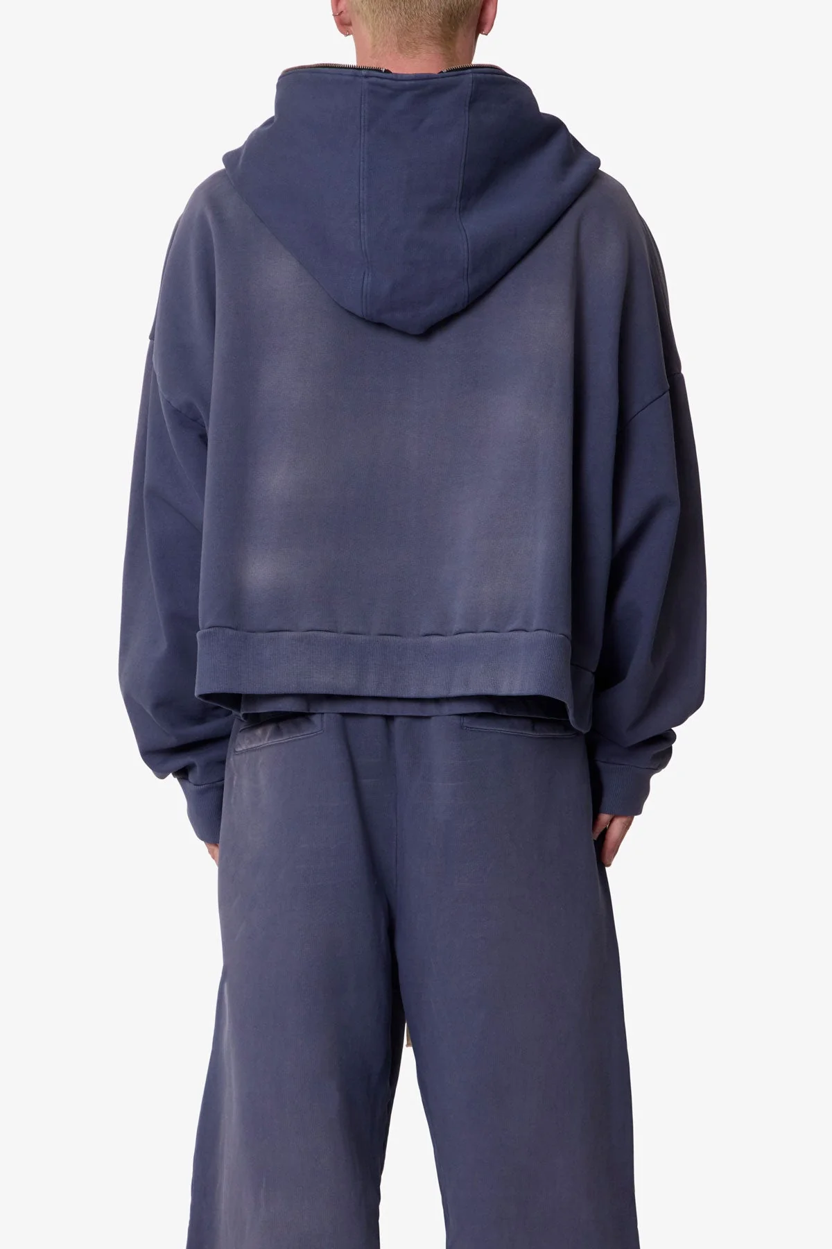 Full Zip Hoodie - Washed Navy - Image 5