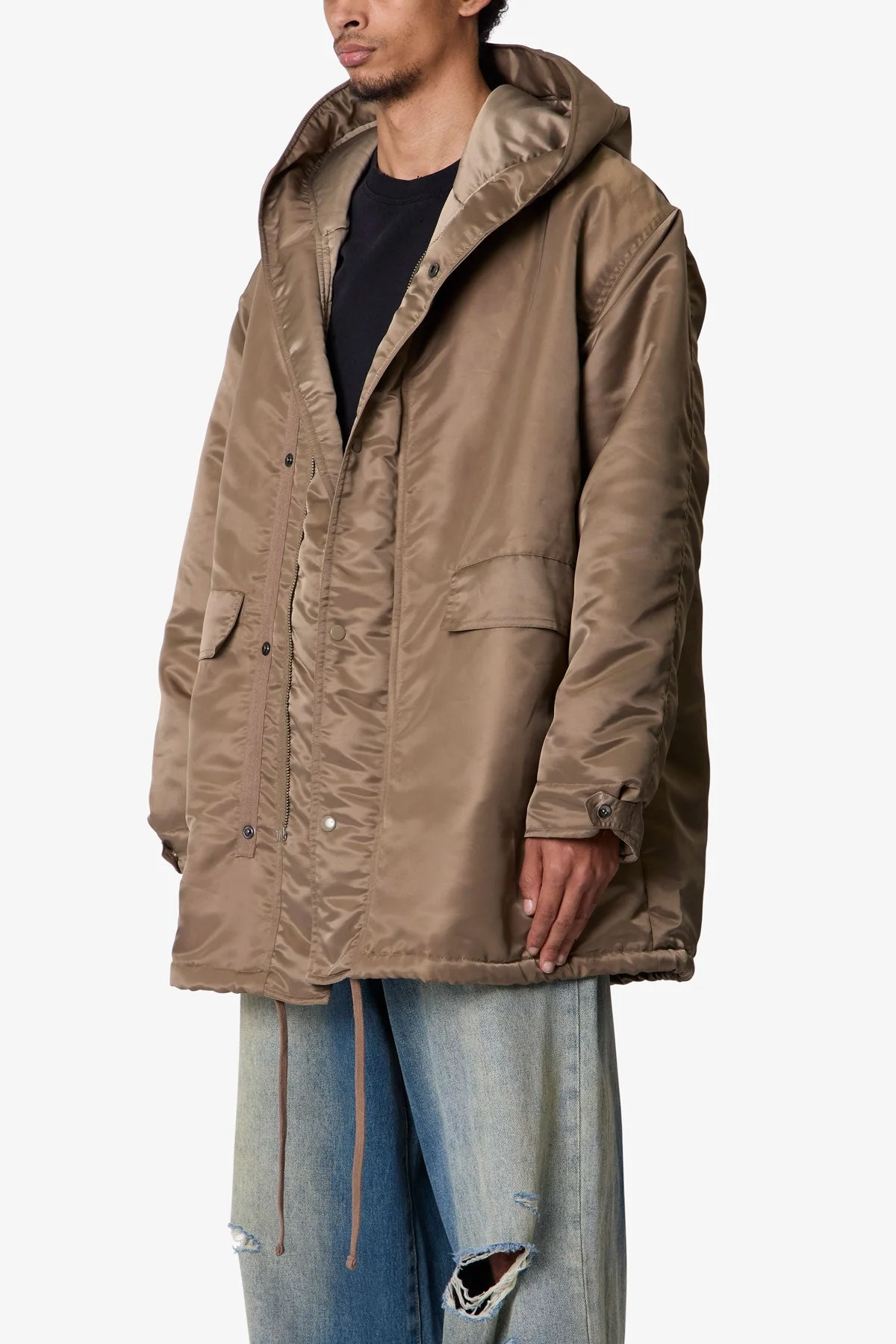 Hooded Megaparka Jacket - Tan - Image 3