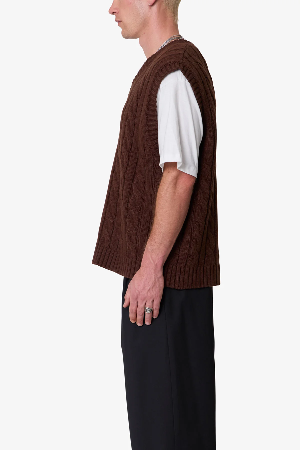 Knit Vest - Brown - Image 4