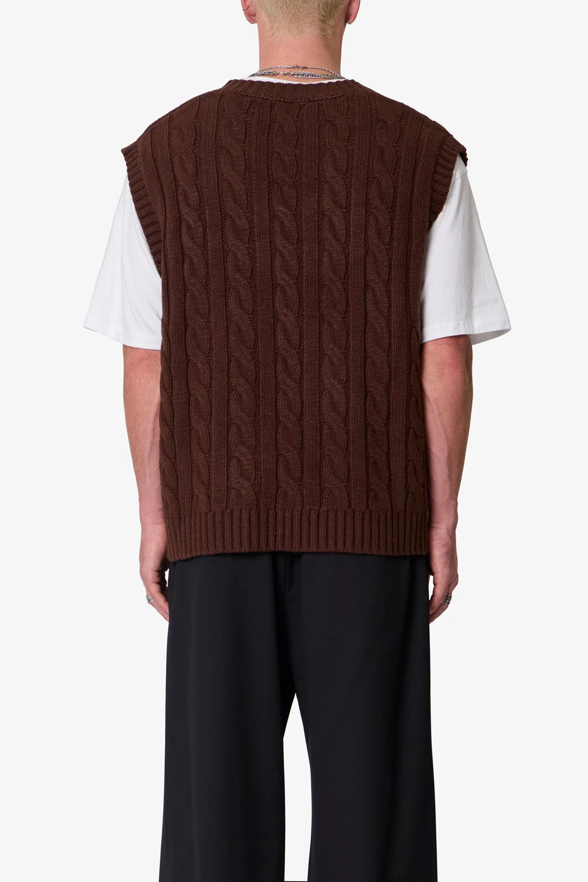 Knit Vest - Brown - Image 5