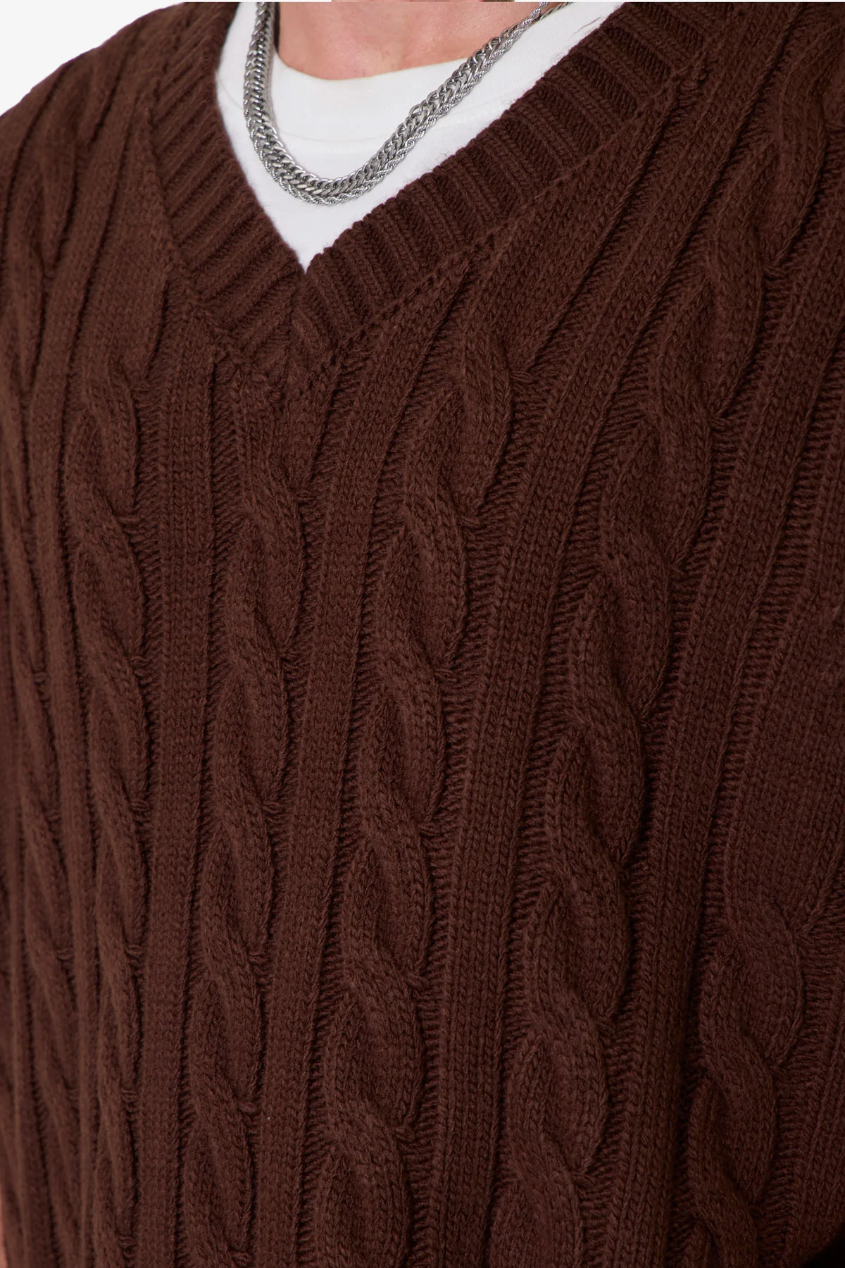 Knit Vest - Brown - Image 7