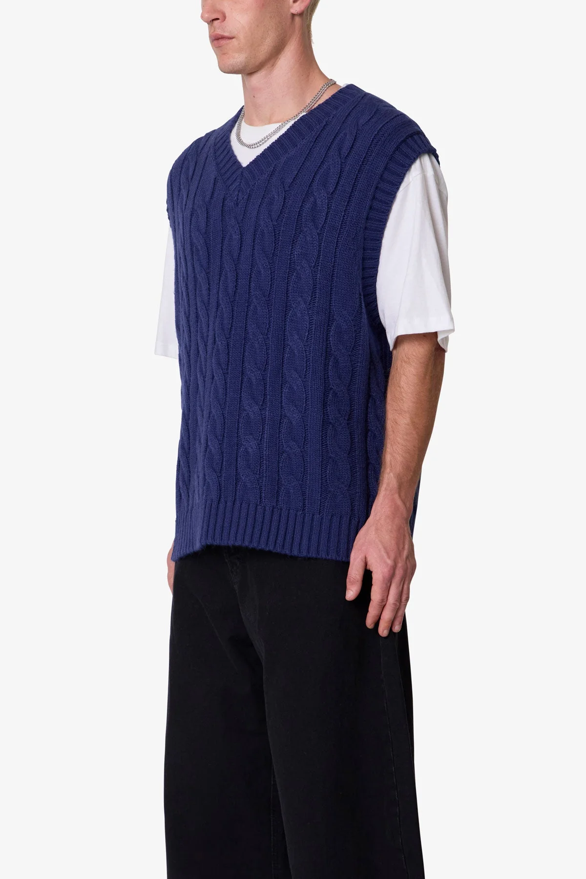 Knit Vest - Navy - Image 3