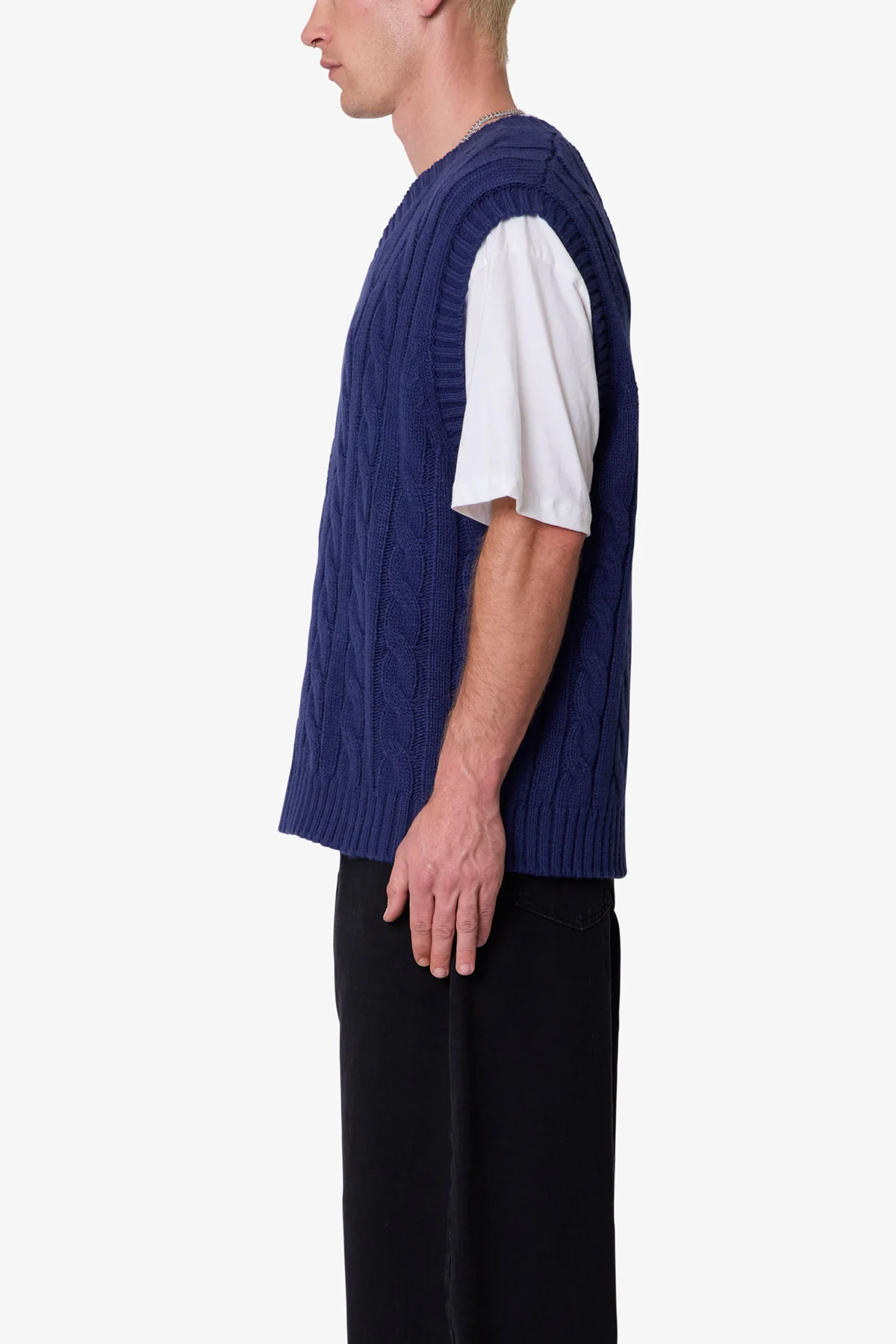 Knit Vest - Navy - Image 4