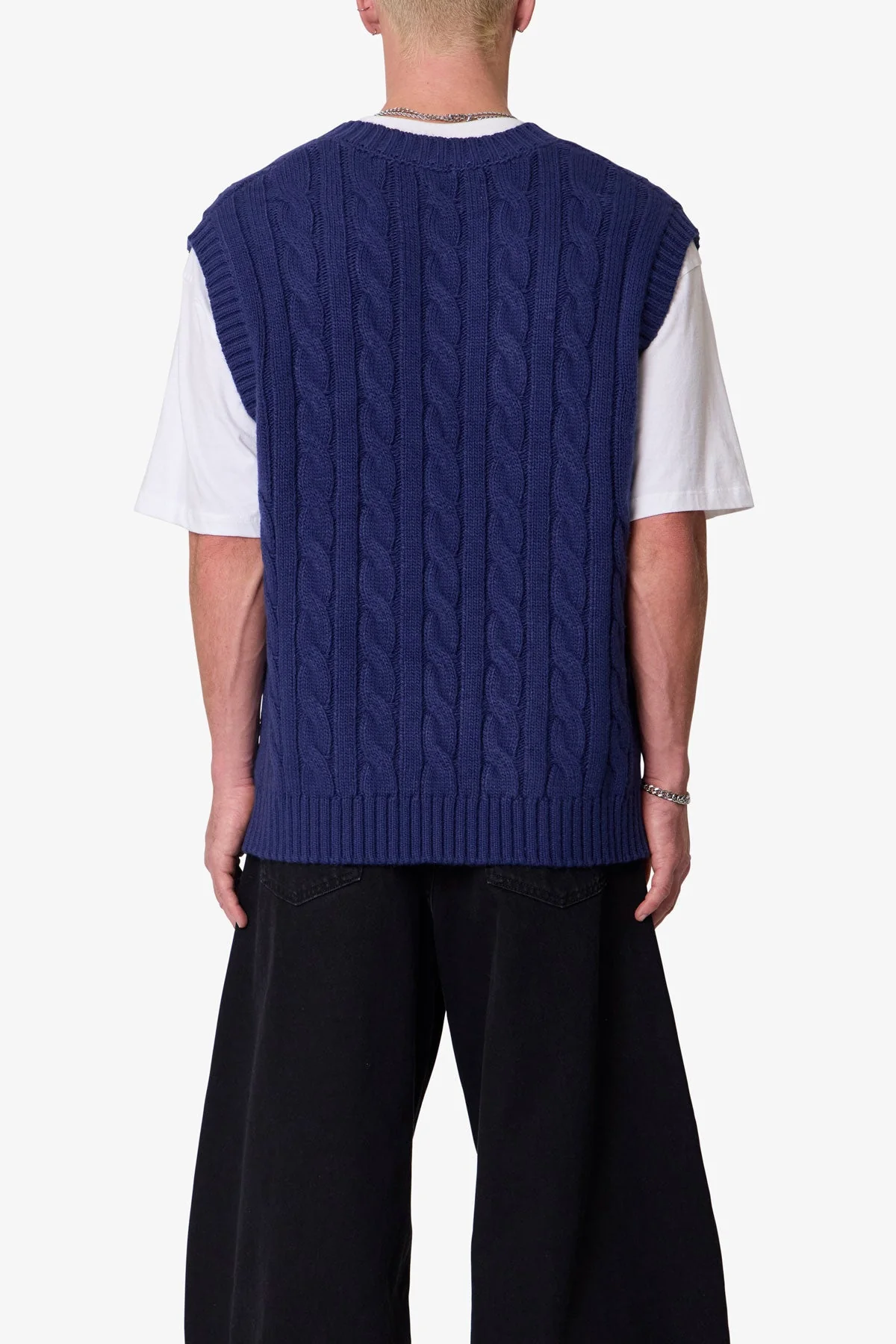 Knit Vest - Navy - Image 5