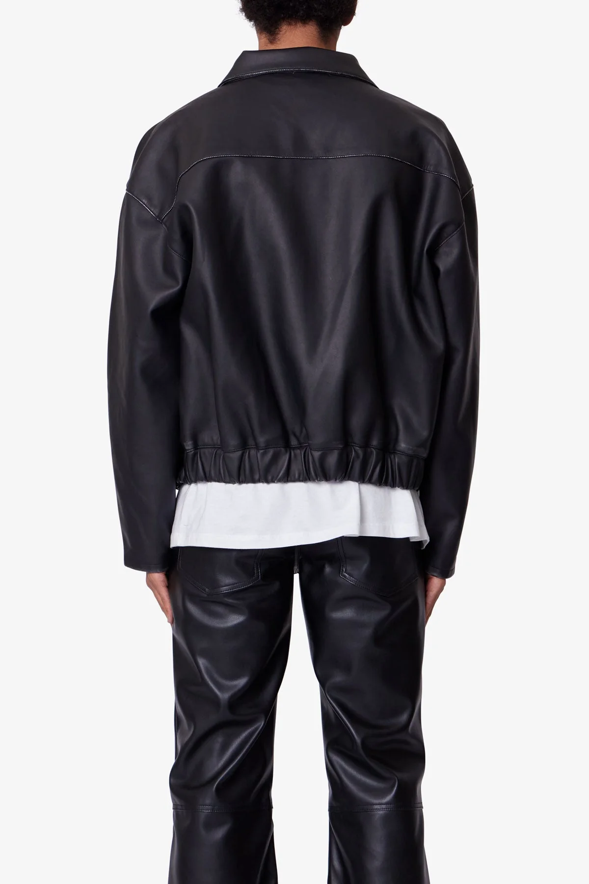 Leather Jacket - Washed Black - Image 5