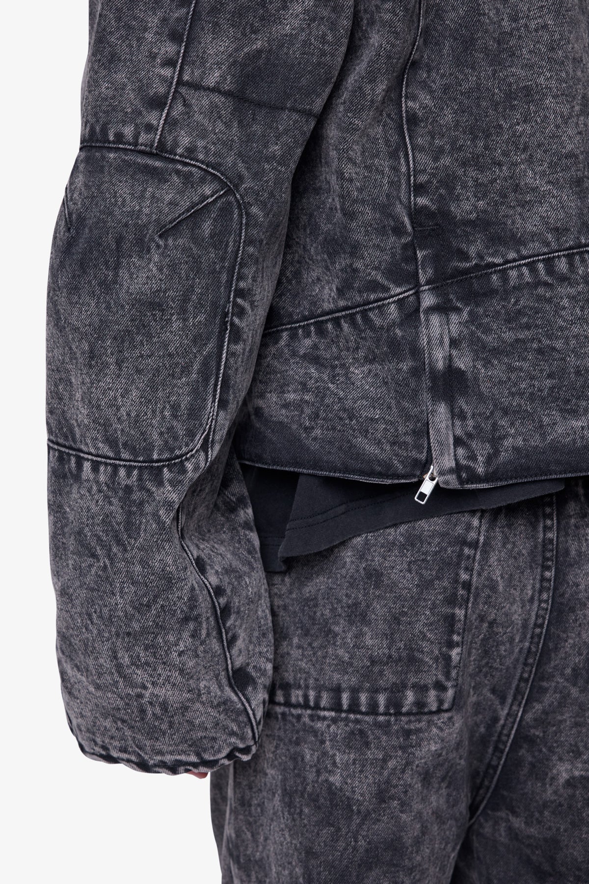 Moto Denim Jacket - Vintage Black - Image 7