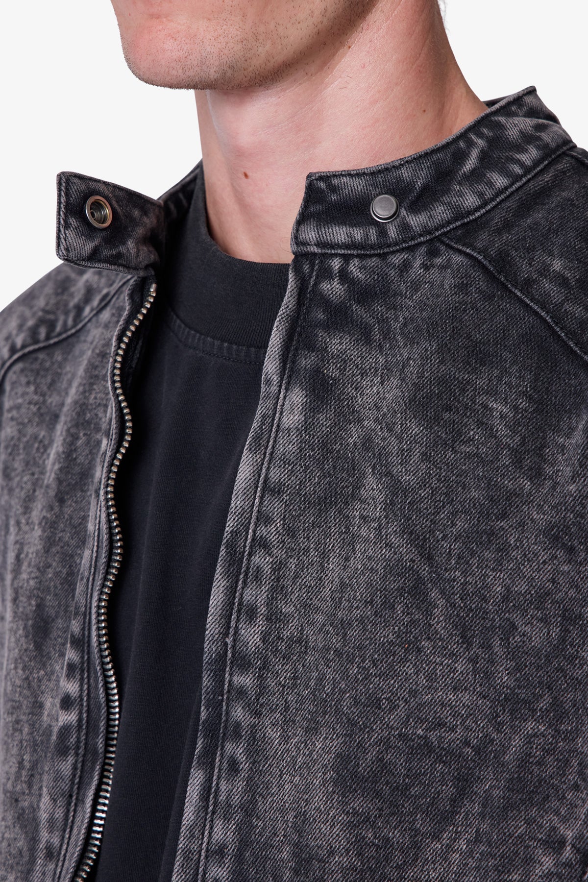 Moto Denim Jacket - Vintage Black - Image 9