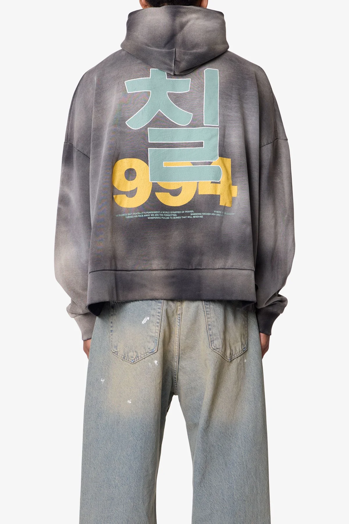 No Room in Hell Printed Hoodie - Washed Black - Image 5