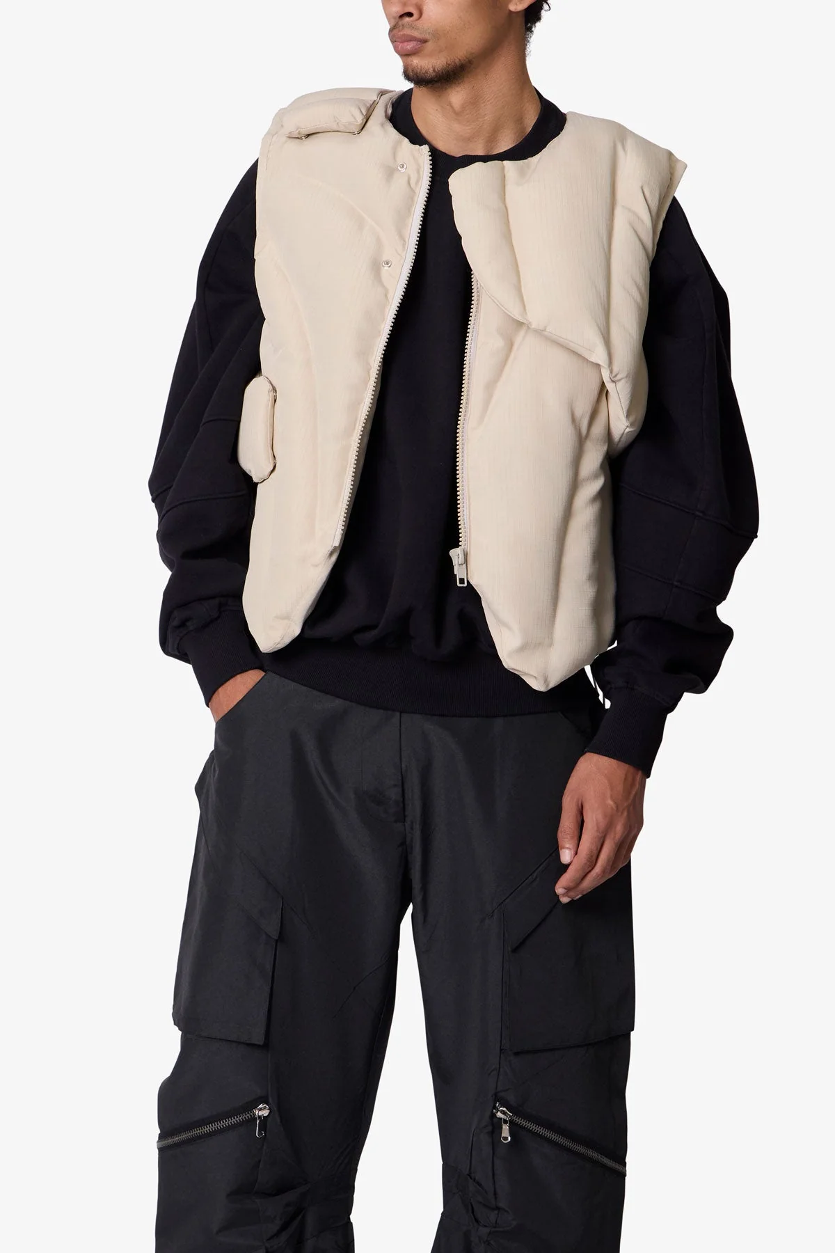 Padded Vest - Off White - Image 6