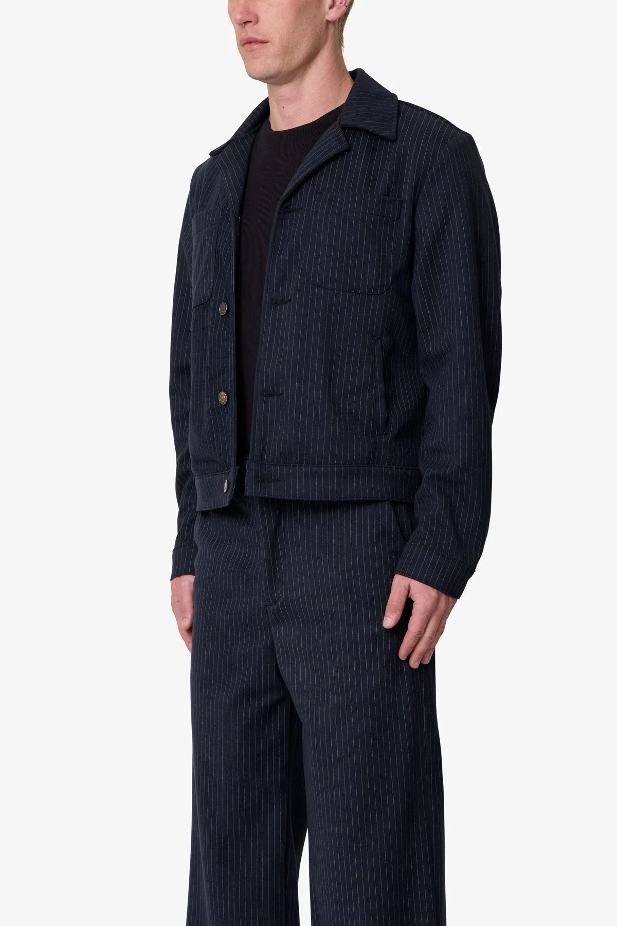 Pinstripe Jacket - Black/White - Image 3
