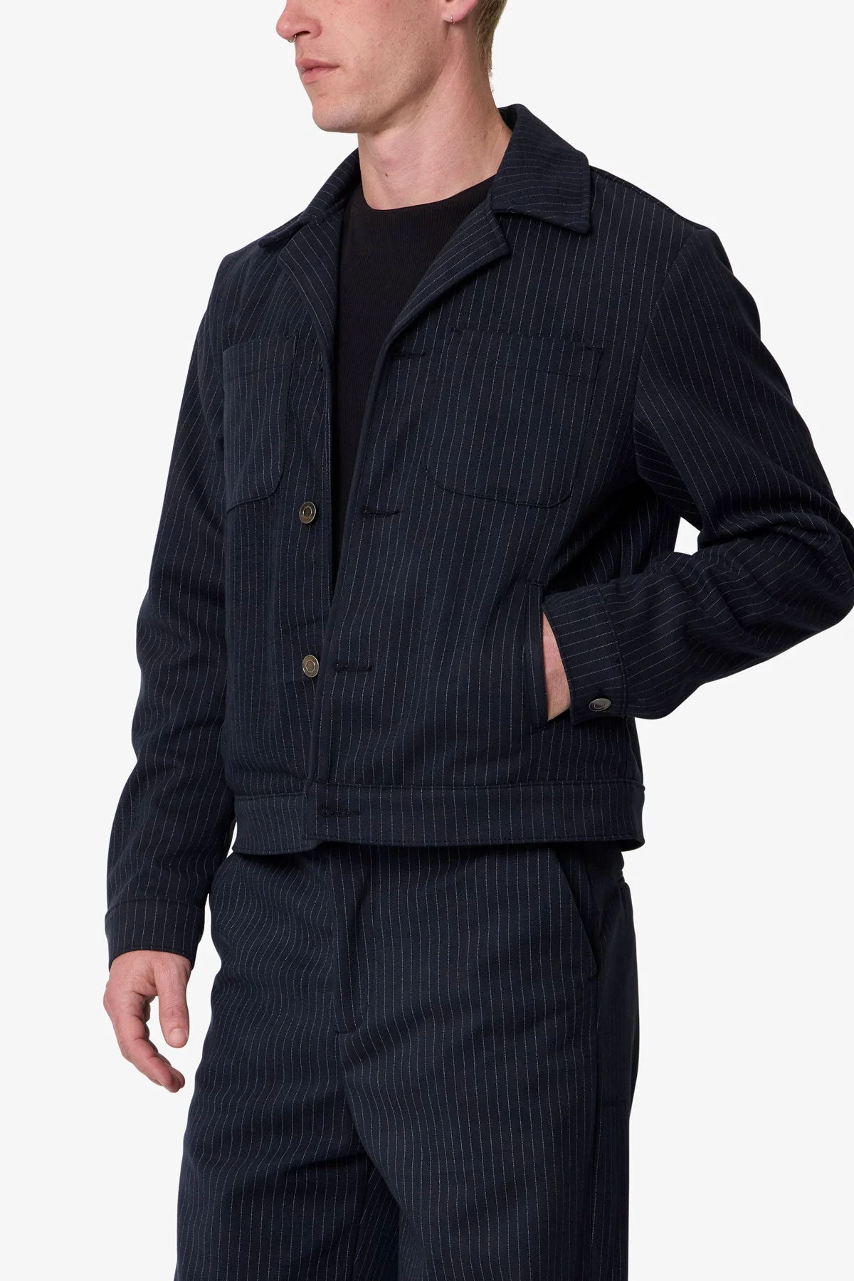 Pinstripe Jacket - Black/White - Image 6