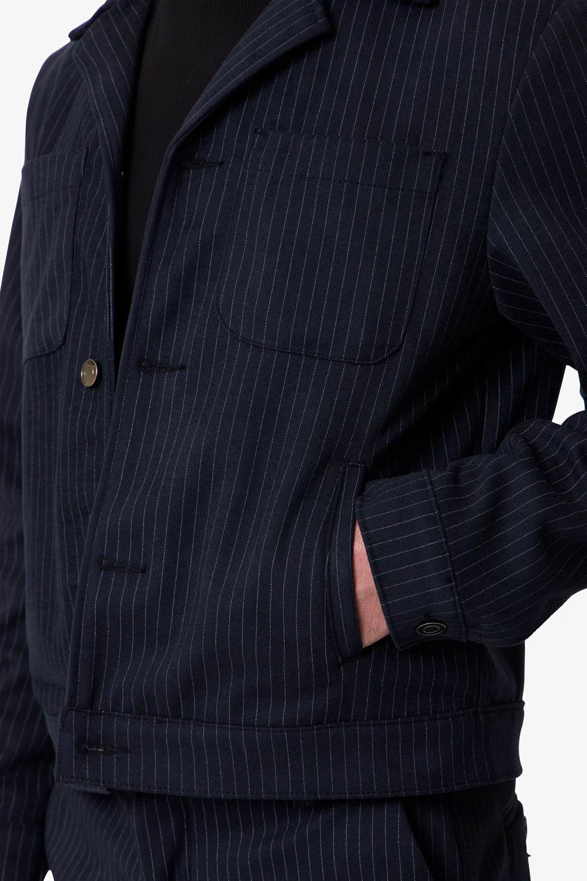 Pinstripe Jacket - Black/White - Image 7
