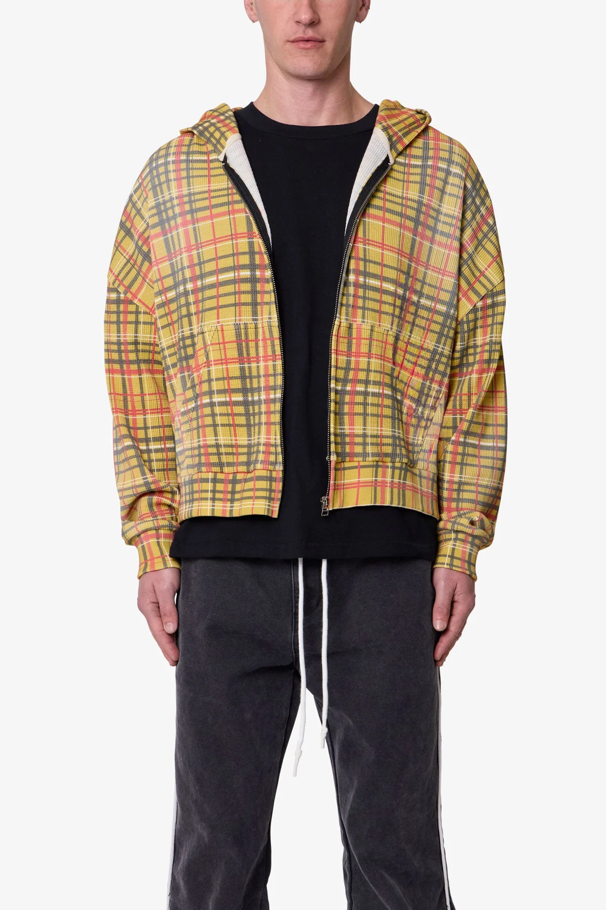 Plaid Thermal Hoodie - Multi - Image 2