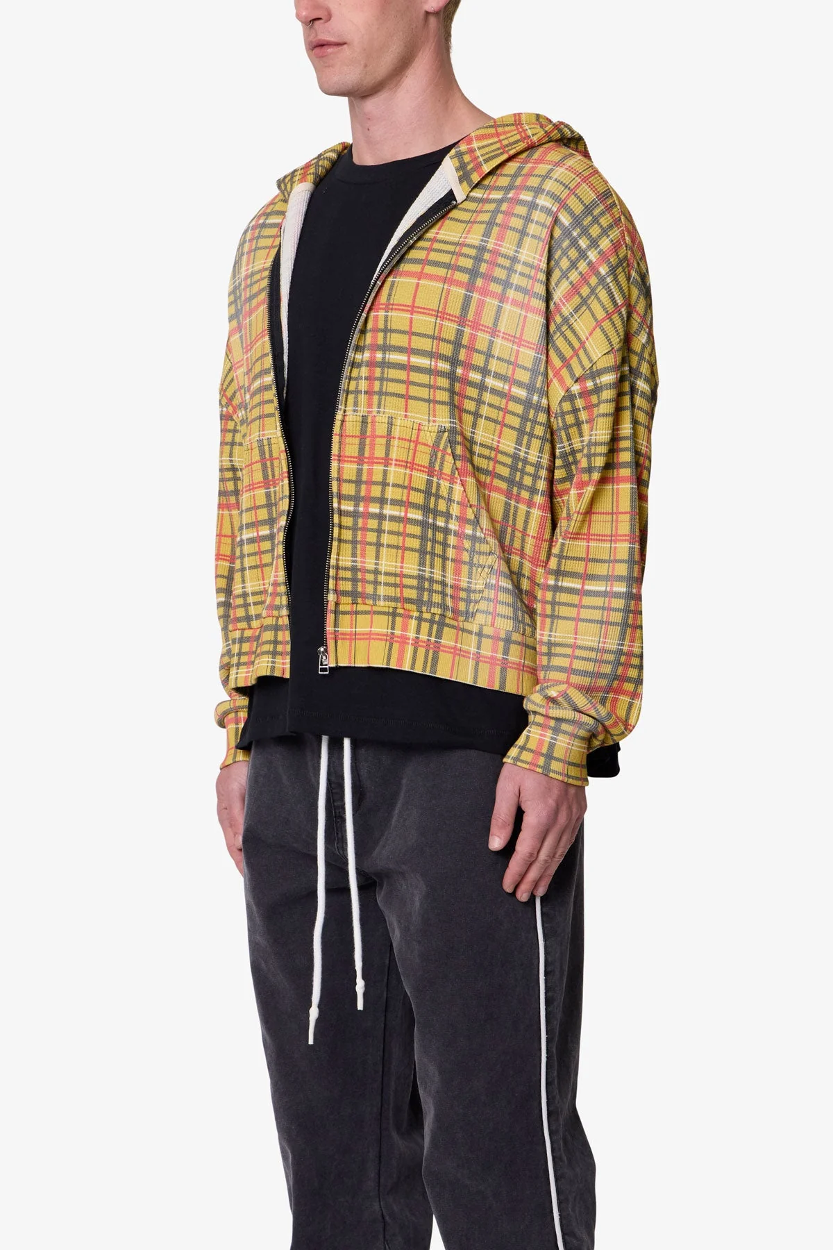 Plaid Thermal Hoodie - Multi - Image 3