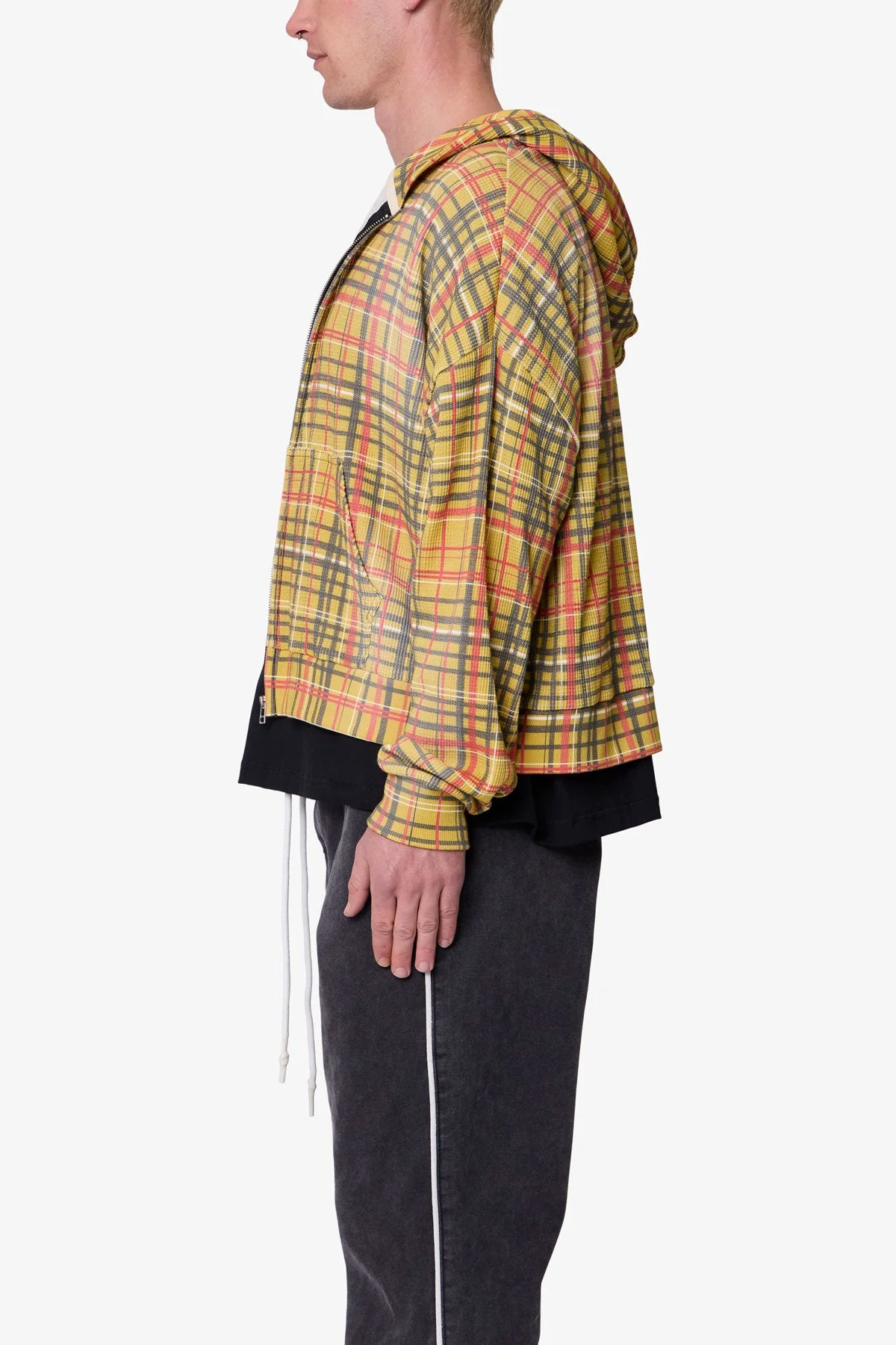 Plaid Thermal Hoodie - Multi - Image 4