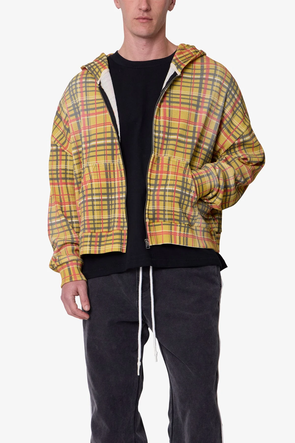 Plaid Thermal Hoodie - Multi - Image 6