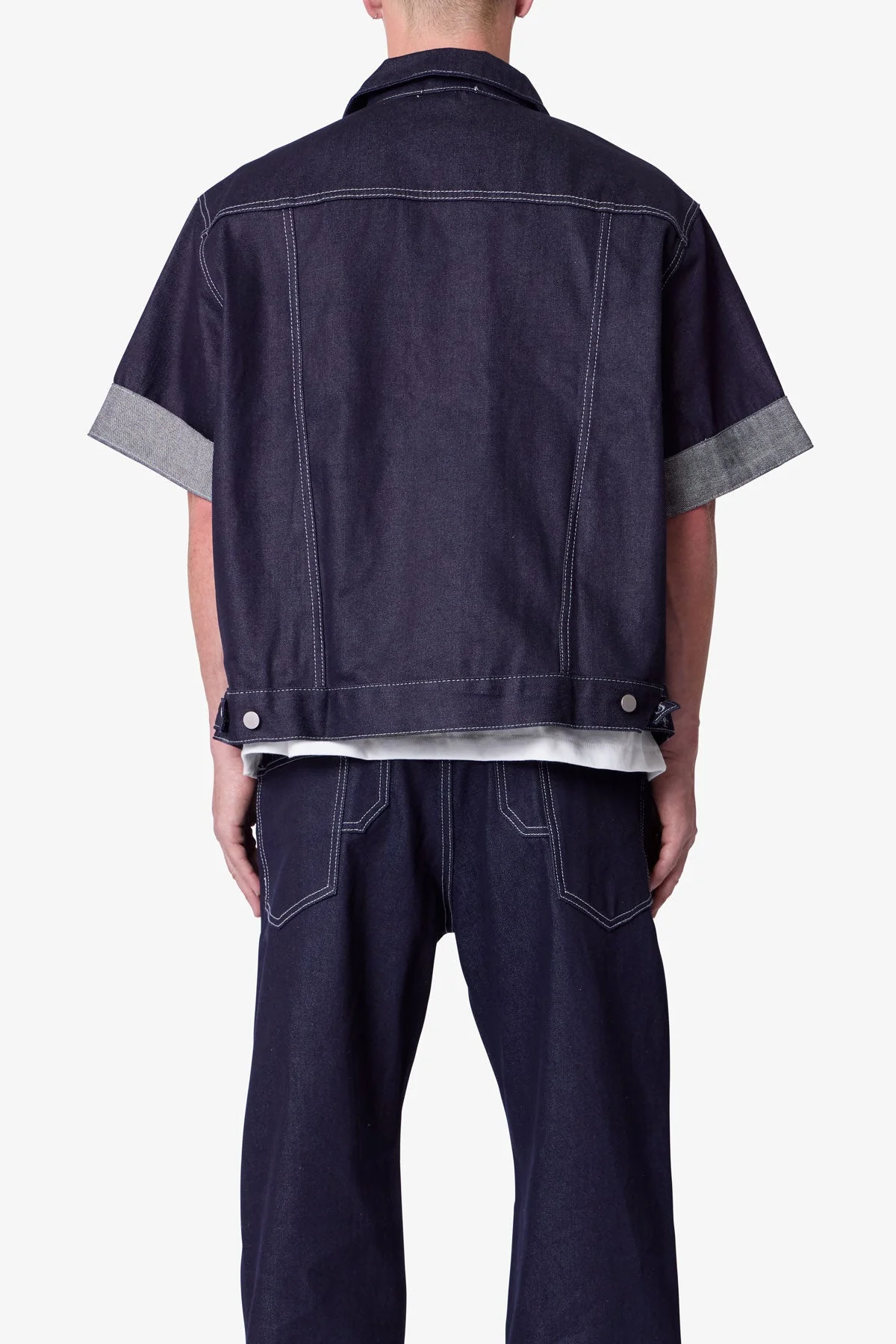 Raw Denim Work Shirt - Blue - Image 5