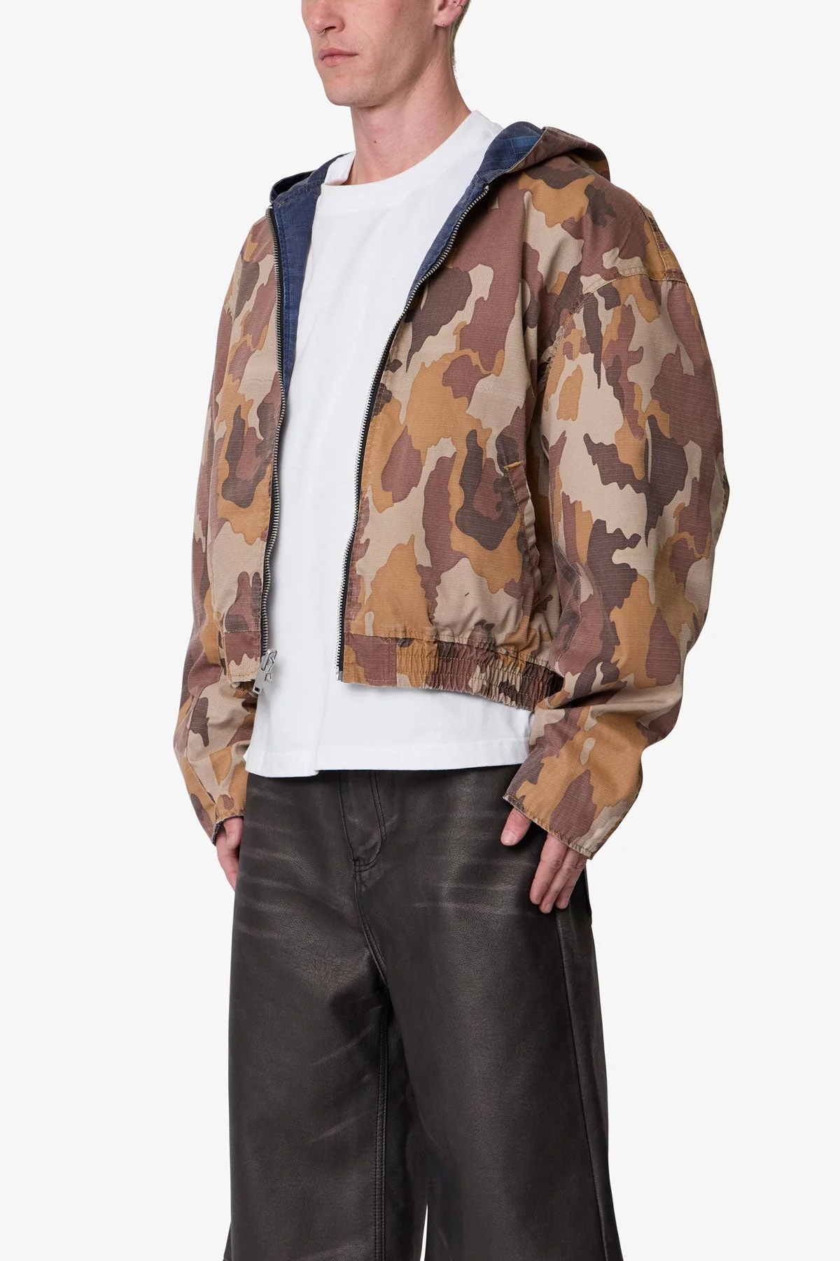 Reversible Hooded Zip Up Jacket - Camo - Image 3