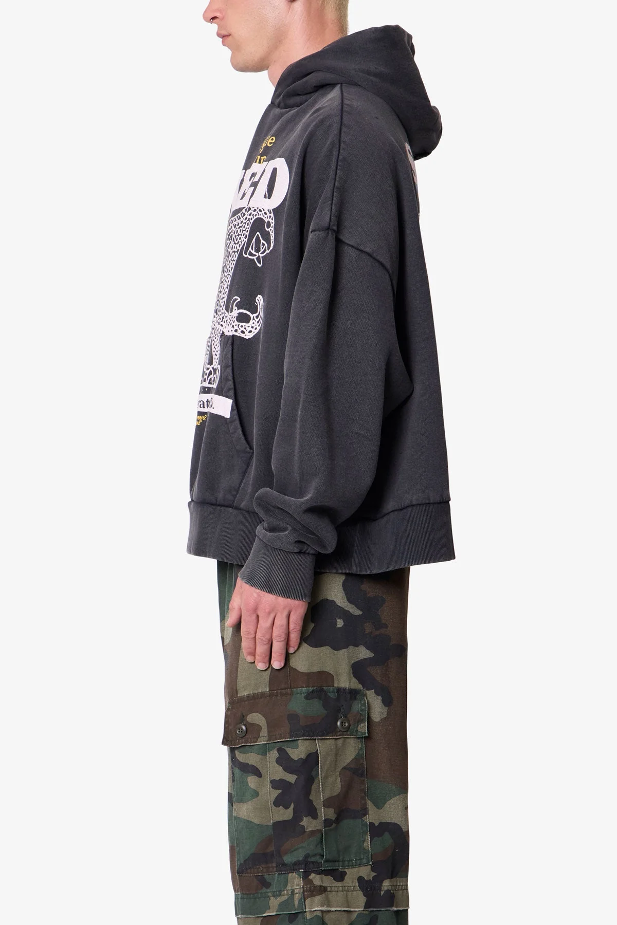 Saved Printed Hoodie - Washed Black - Image 4