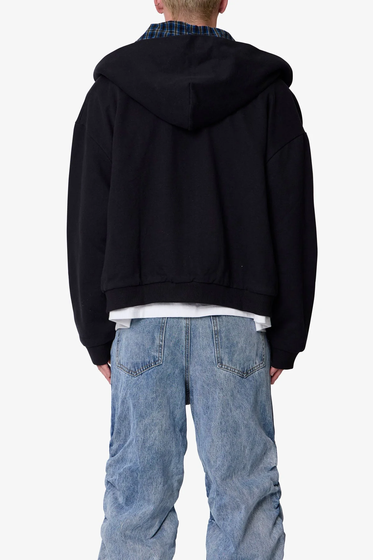 Scarf Zip Up Hoodie - Black - Image 5