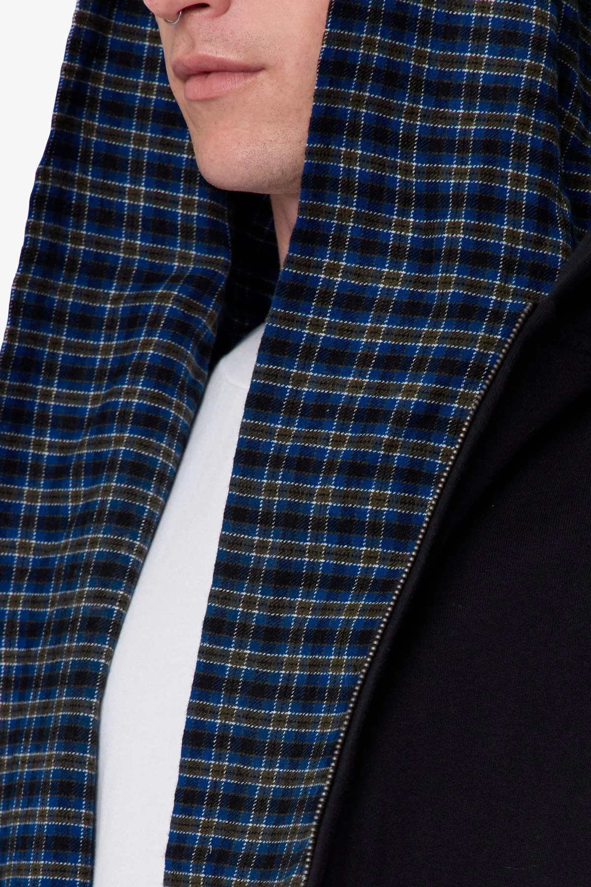 Scarf Zip Up Hoodie - Black - Image 7