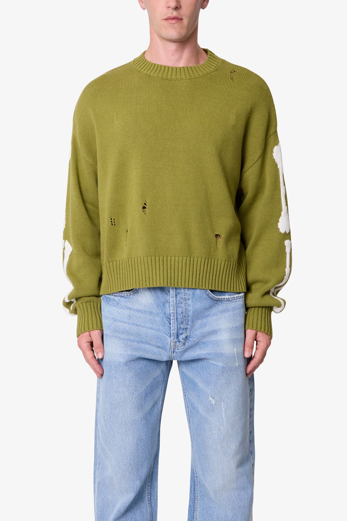 Skeleton Knit Sweater - Moss - Image 3
