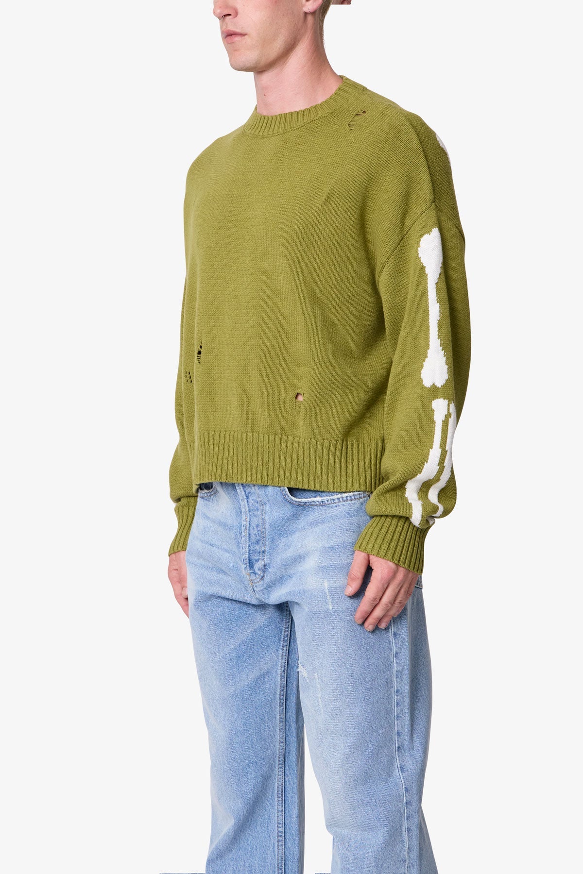 Skeleton Knit Sweater - Moss - Image 4