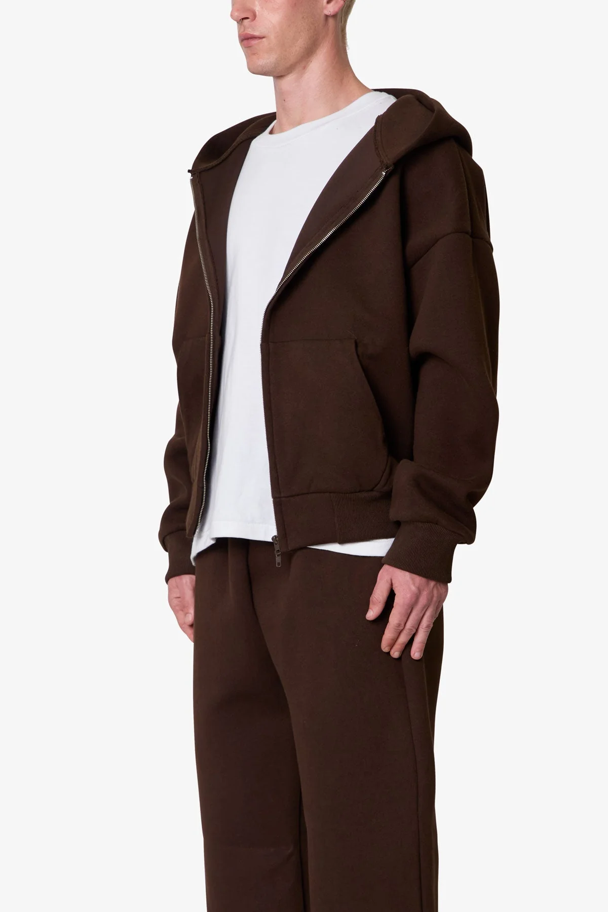 Stiff Lounge Zip Up Hoodie - Brown - Image 3
