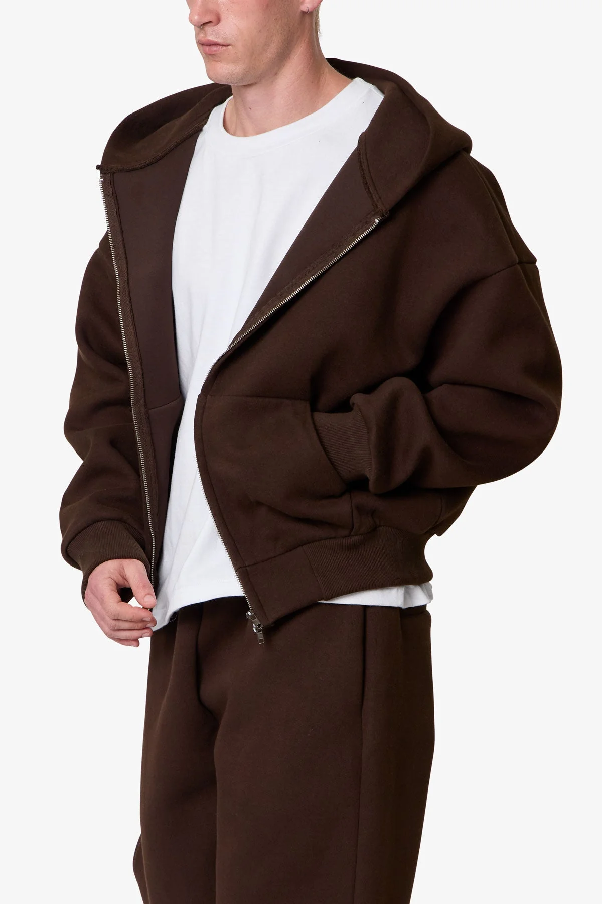 Stiff Lounge Zip Up Hoodie - Brown - Image 6
