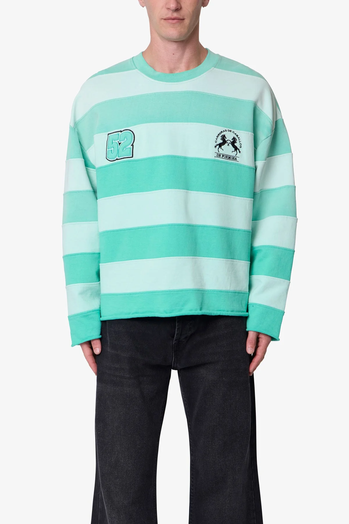 Striped Crewneck Sweater - Green - Image 2