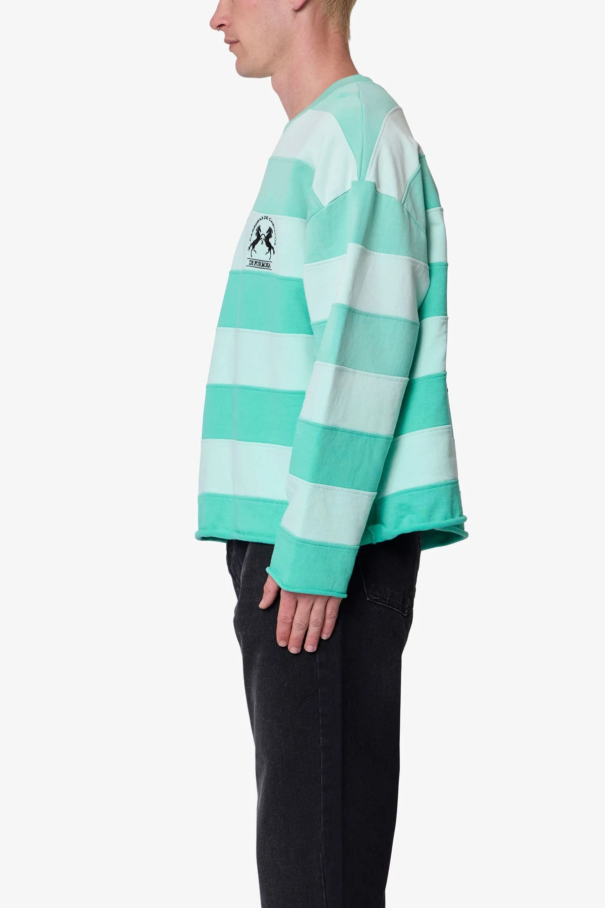 Striped Crewneck Sweater - Green - Image 4