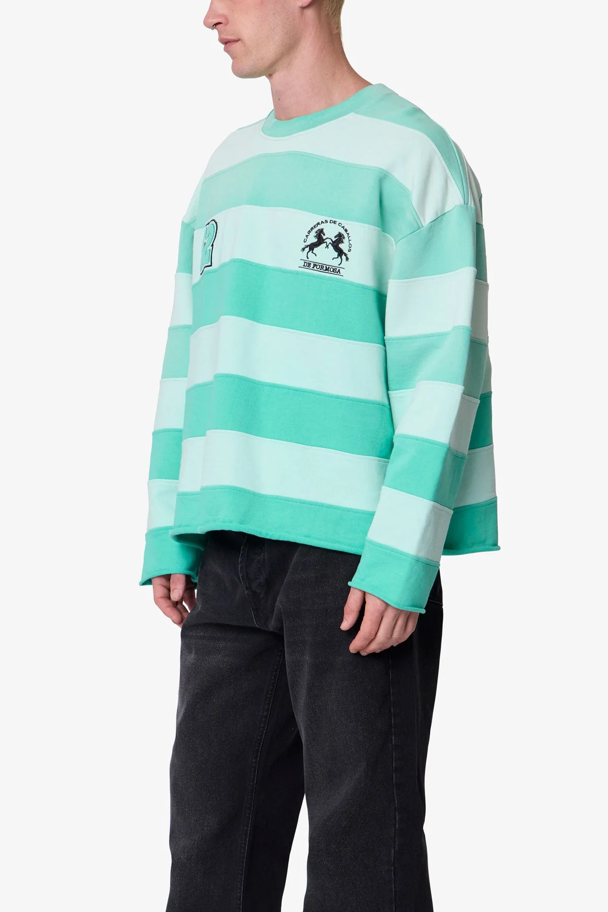 Striped Crewneck Sweater - Green - Image 6