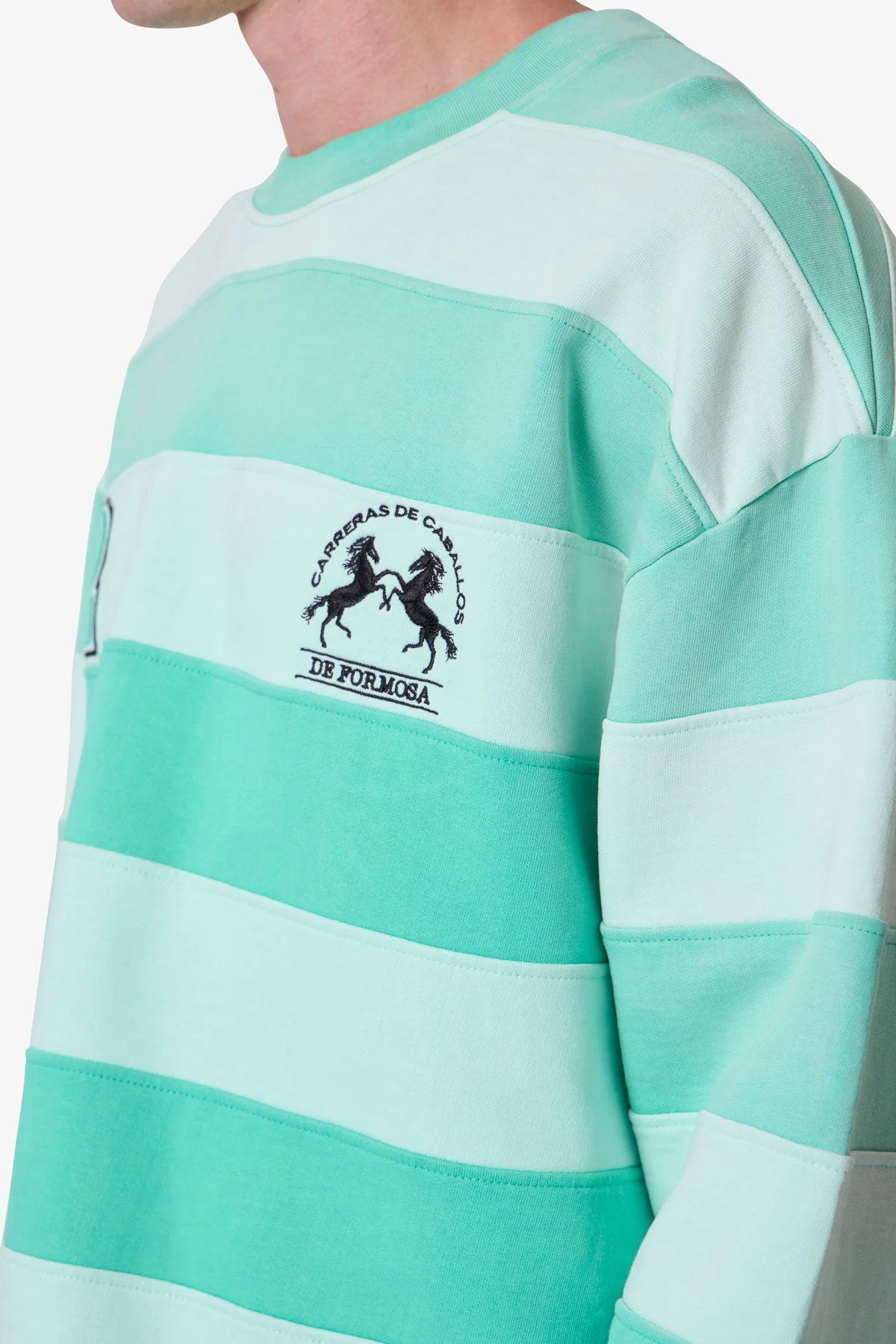Striped Crewneck Sweater - Green - Image 7