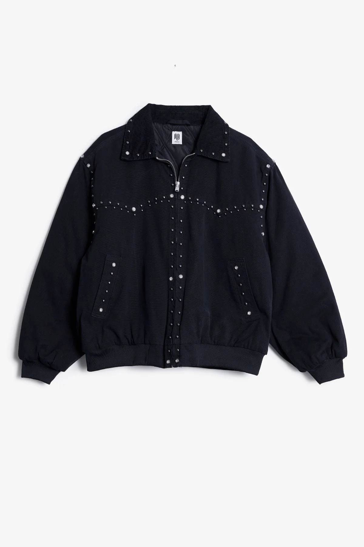 Studded Work Jacket - Washed Black - Image 2