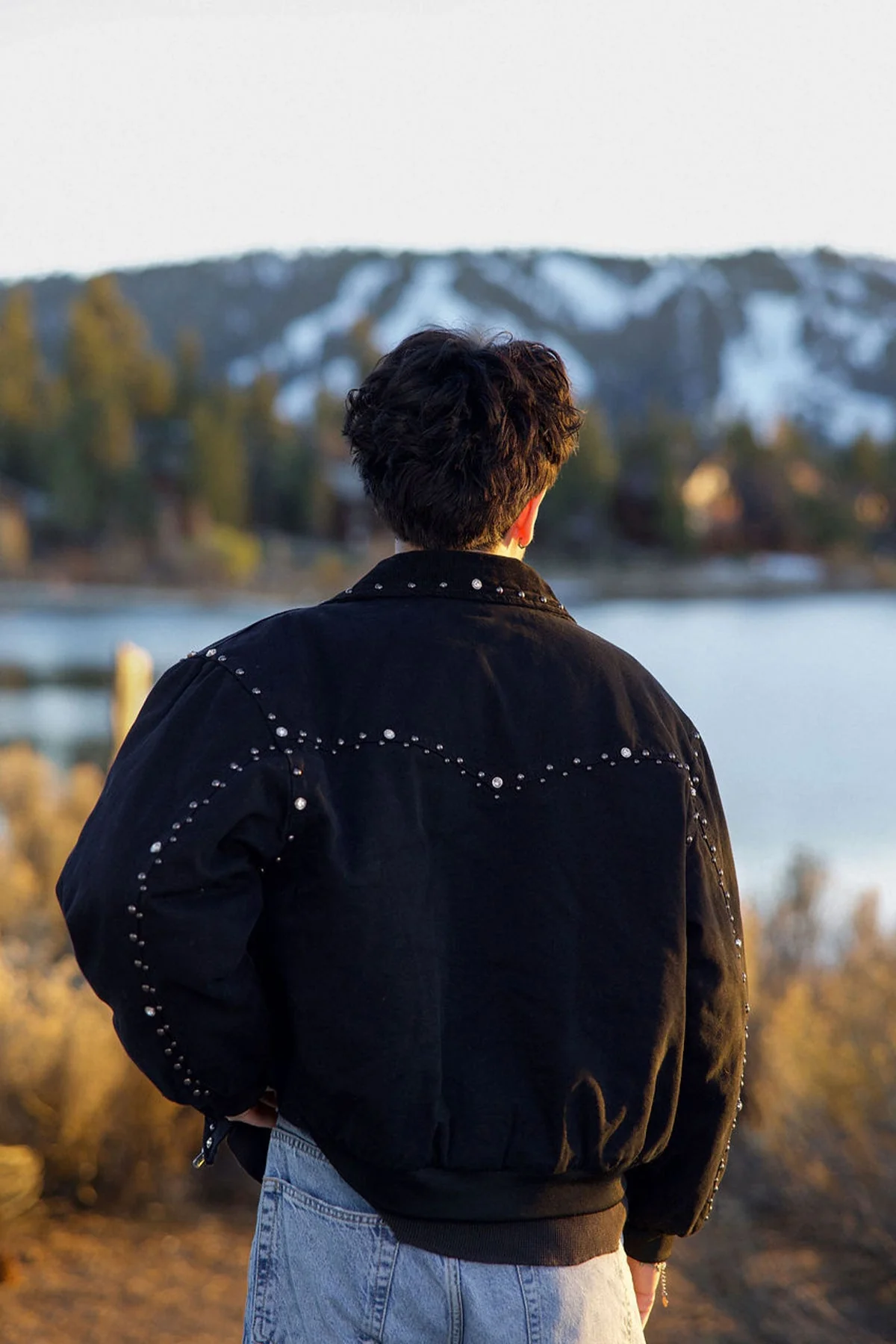 Studded Work Jacket - Washed Black - Image 8