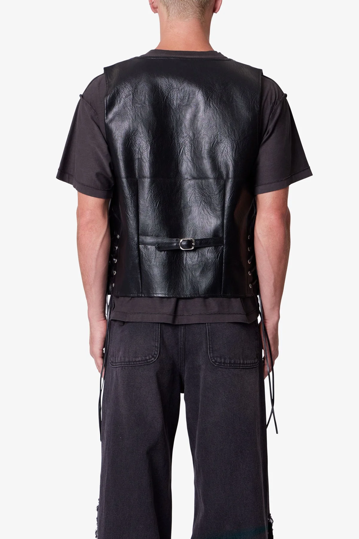 Vintage Biker Vest - Black - Image 5