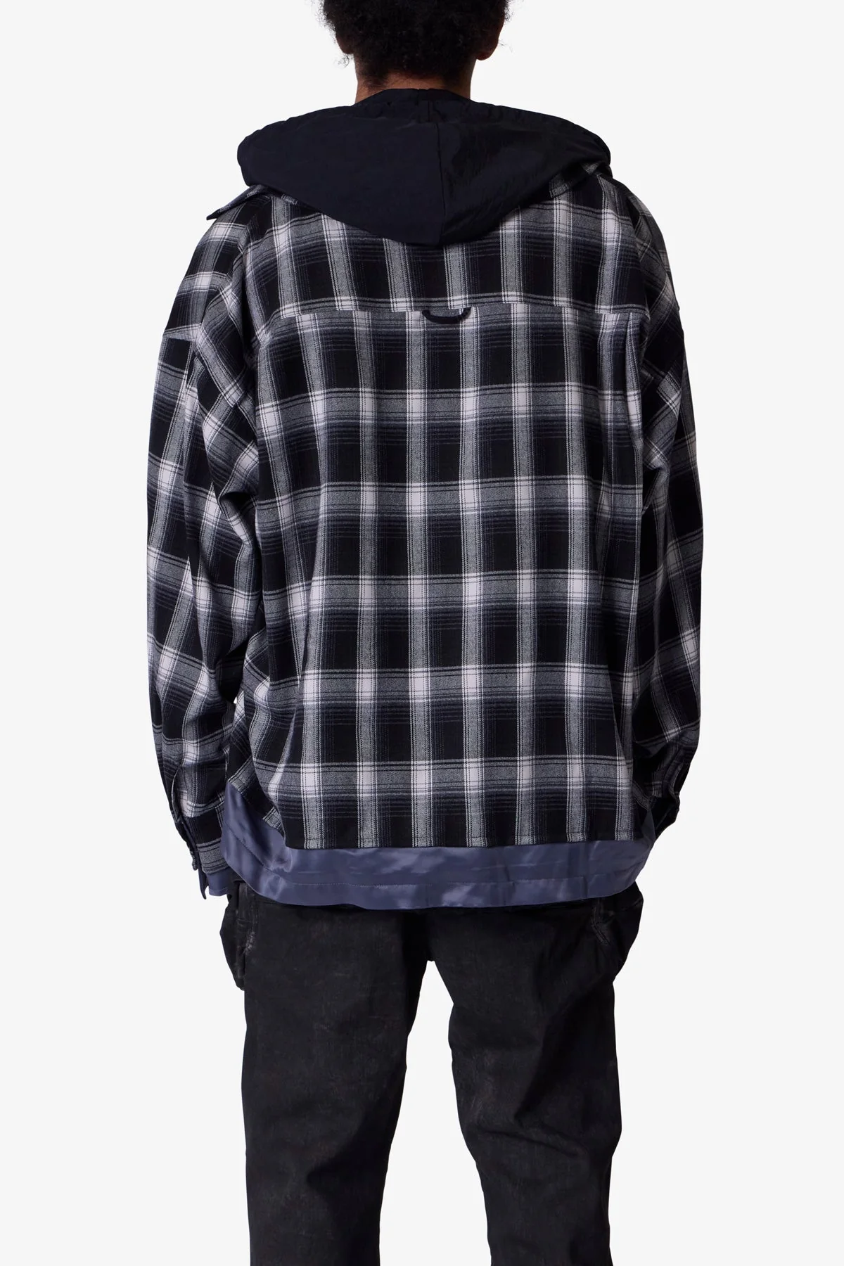 Zipped Up Flannel Jacket - Black - Image 5